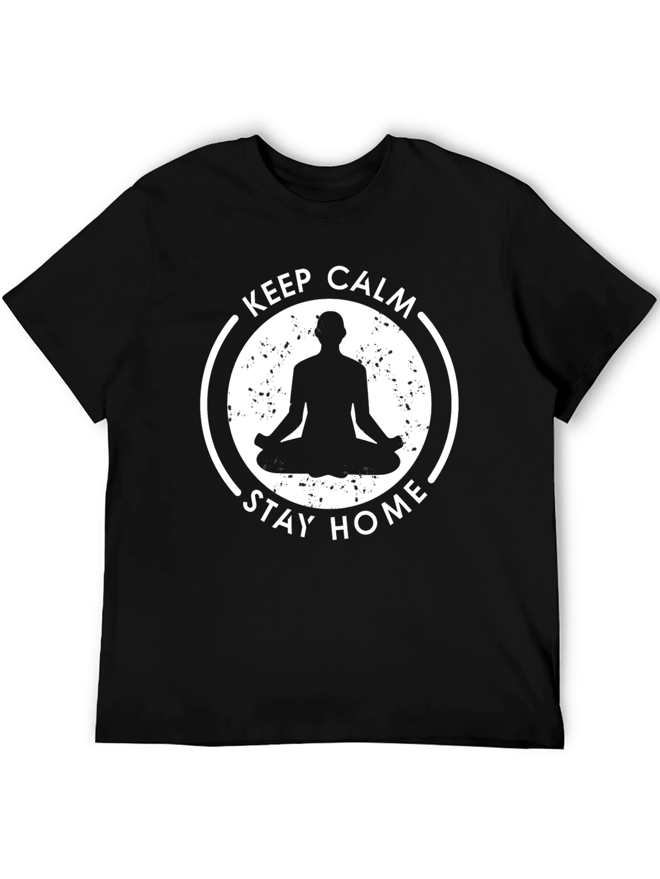 Keep Calm Stay Home Meditation T-Shirt