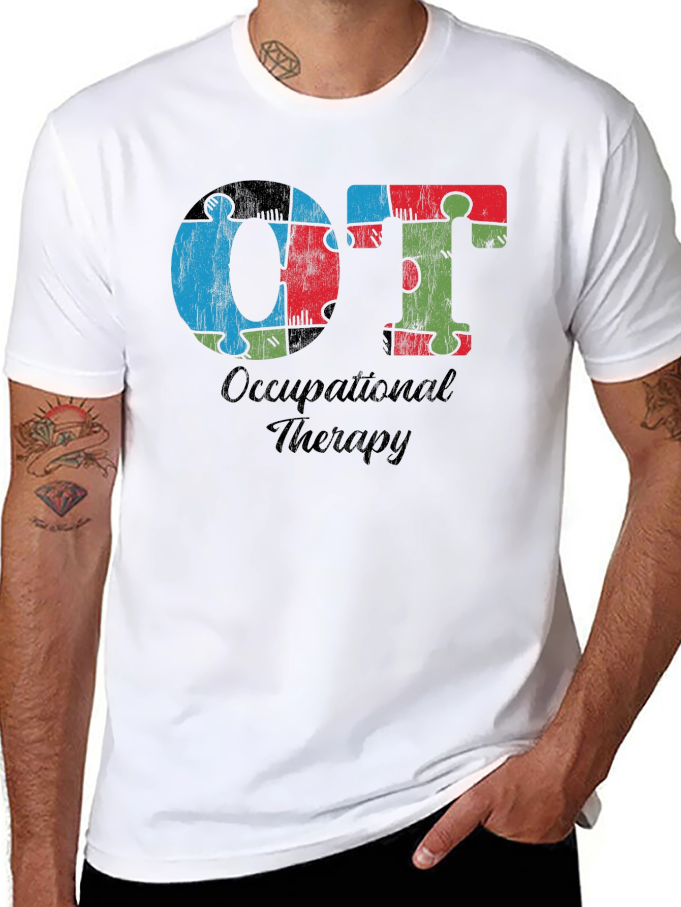 OT Occupational Therapy Autism Awareness Puzzle Piece T-Shirt