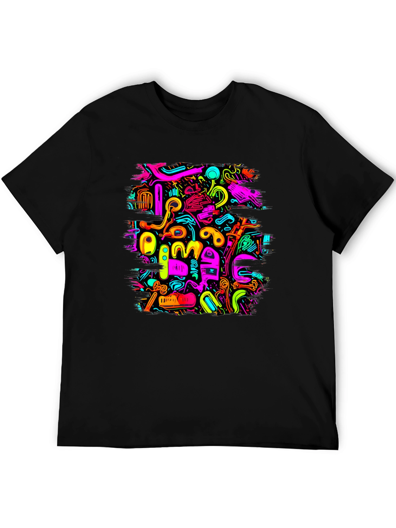 Abstract Art Graphic Print Black T-Shirt