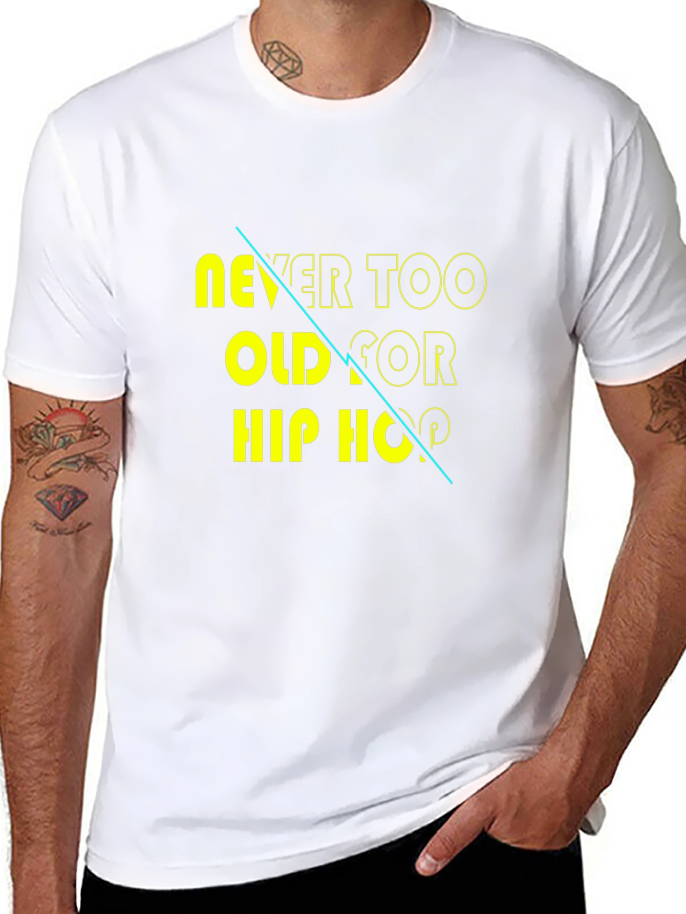 Never Too Old For Hip Hop Graphic T-Shirt