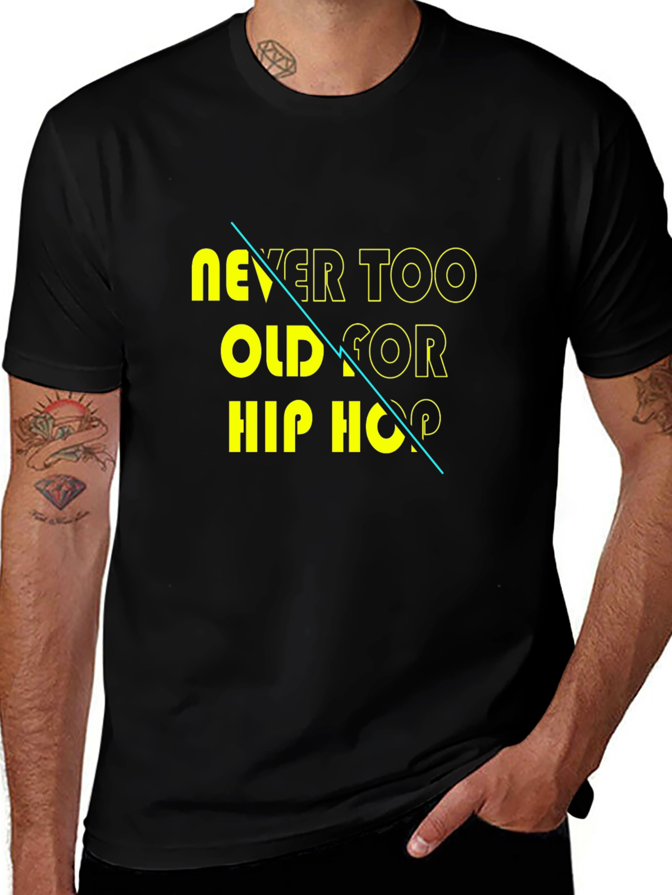 Never Too Old For Hip Hop Graphic T-Shirt