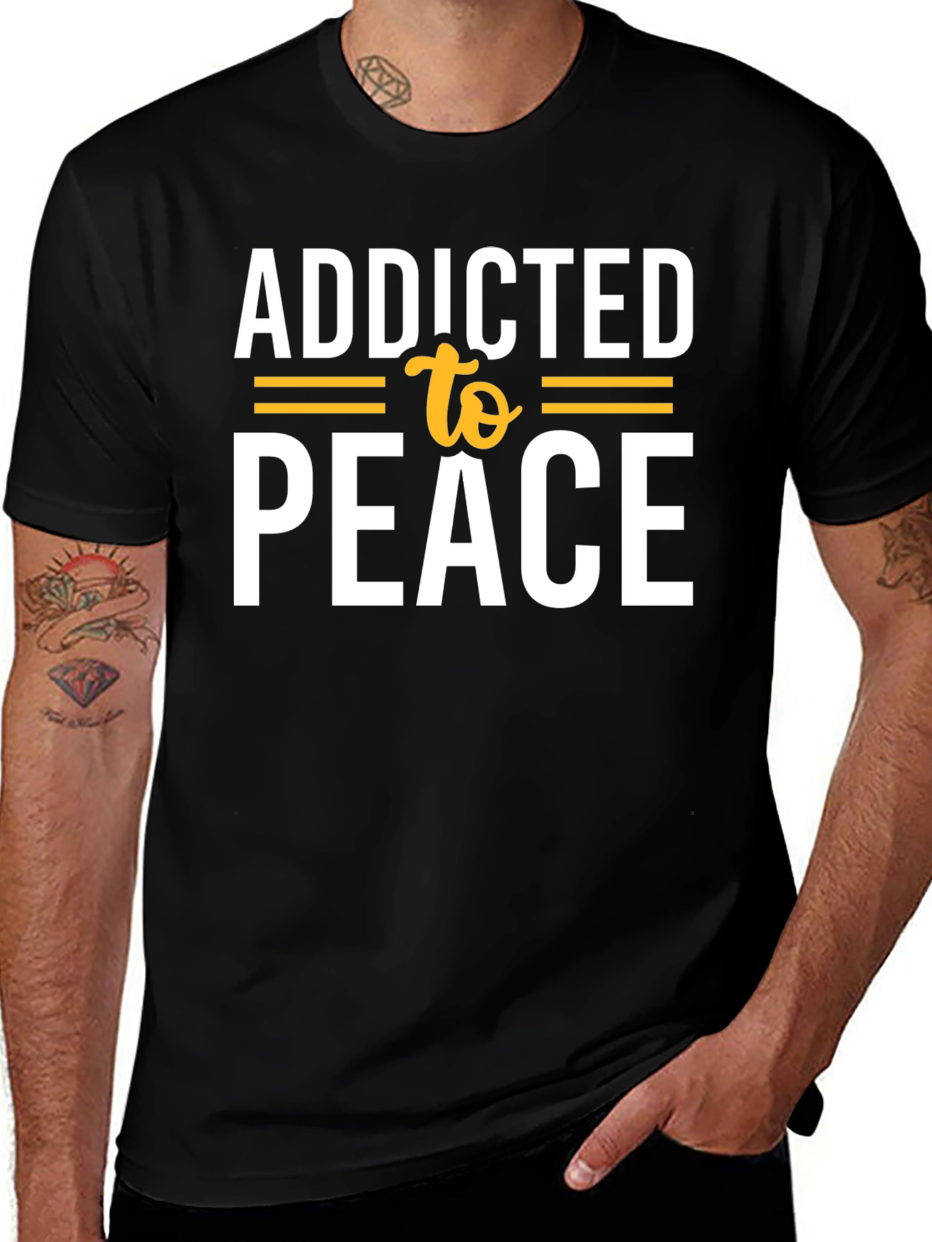 Addicted to Peace Black T-Shirt