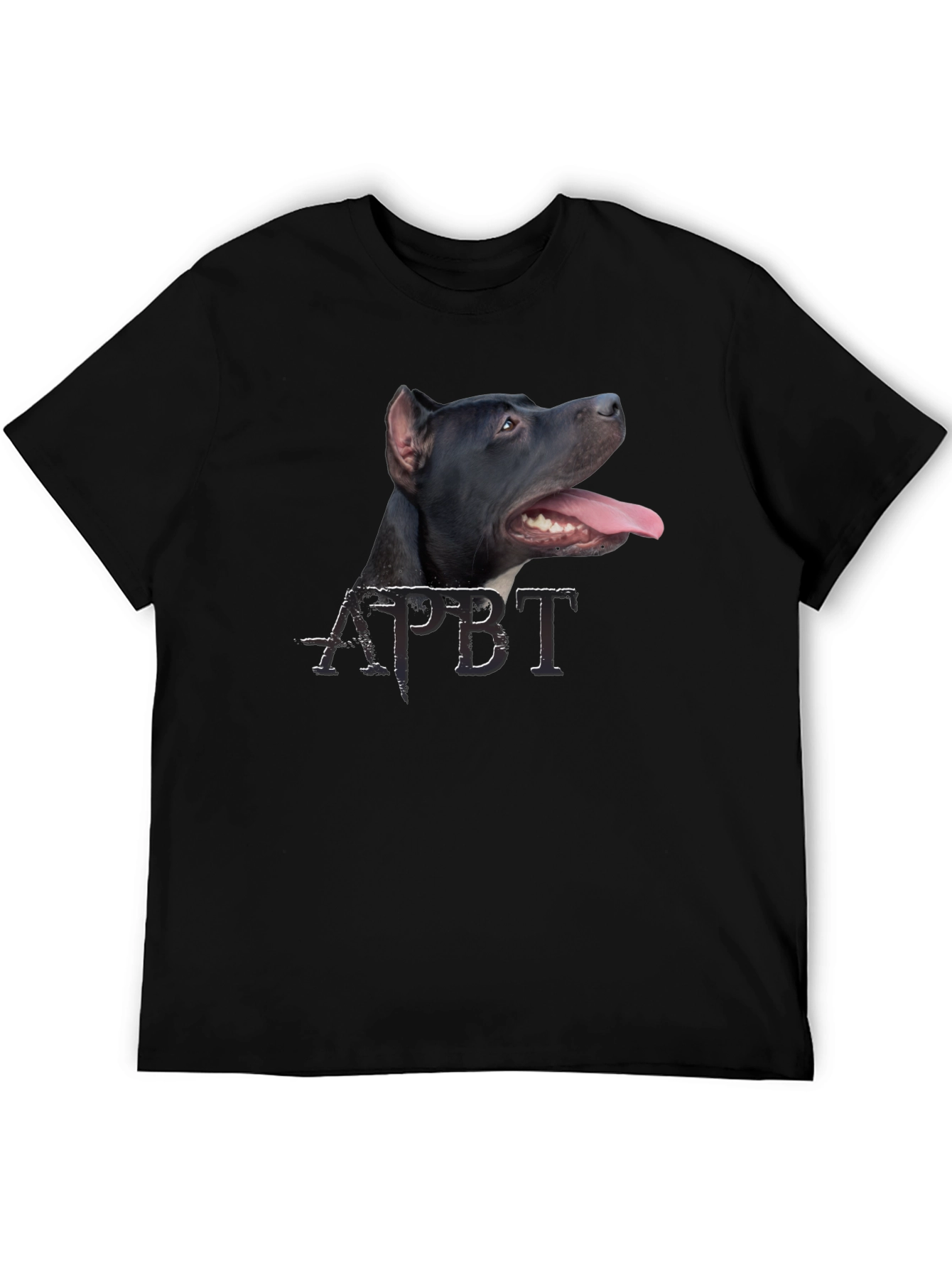 Cool Pitbull Dog Graphic Black T-Shirt