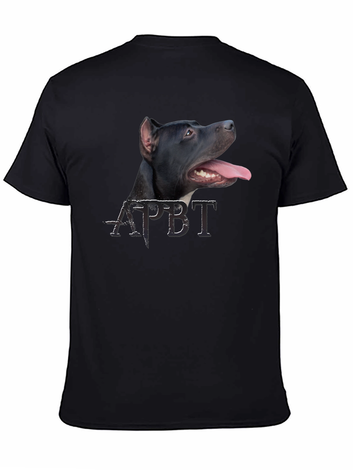 Cool Pitbull Dog Graphic Black T-Shirt
