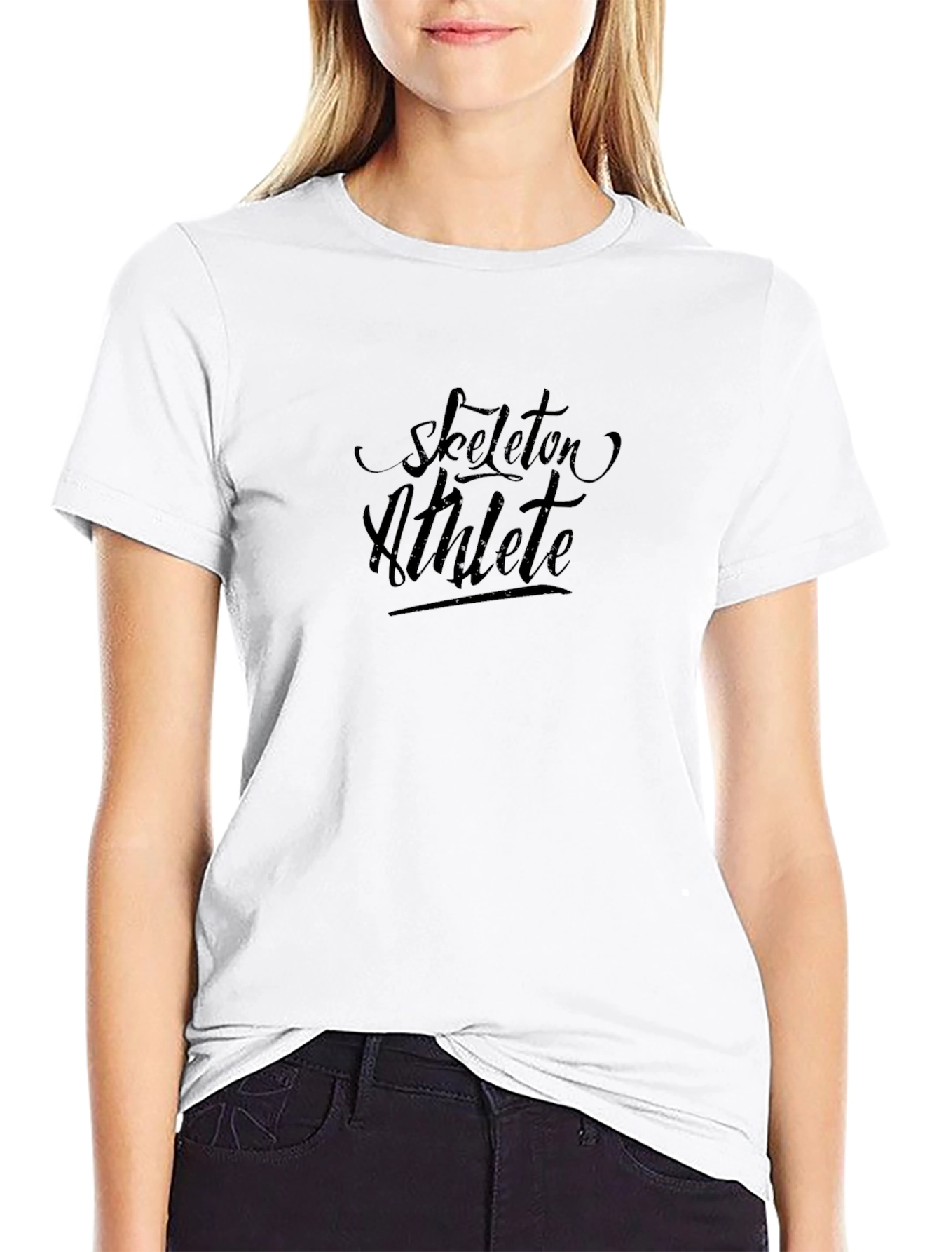 Skeleton Athlete Black Graphic T-Shirt