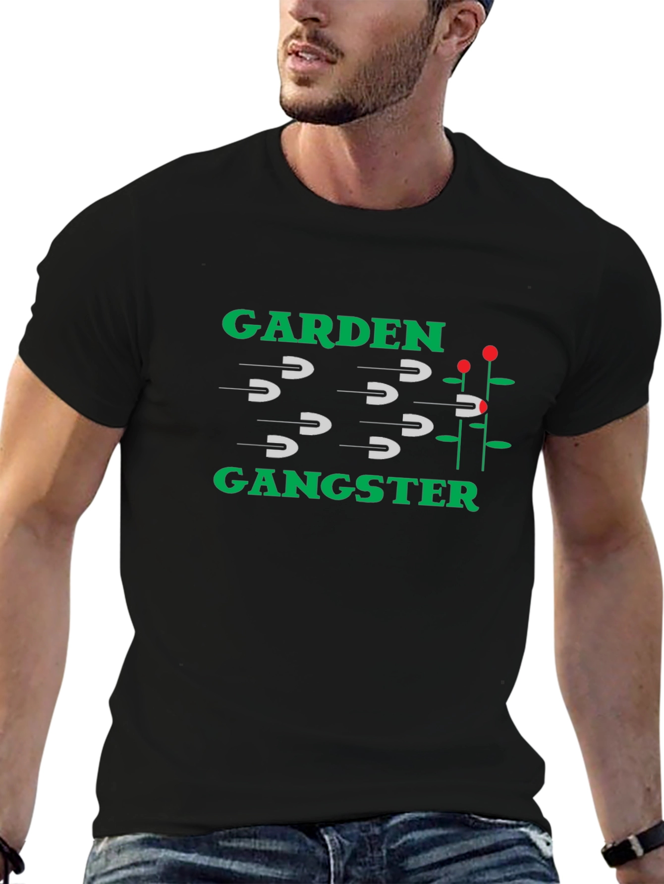 Garden Gangster Graphic T-Shirt - Black