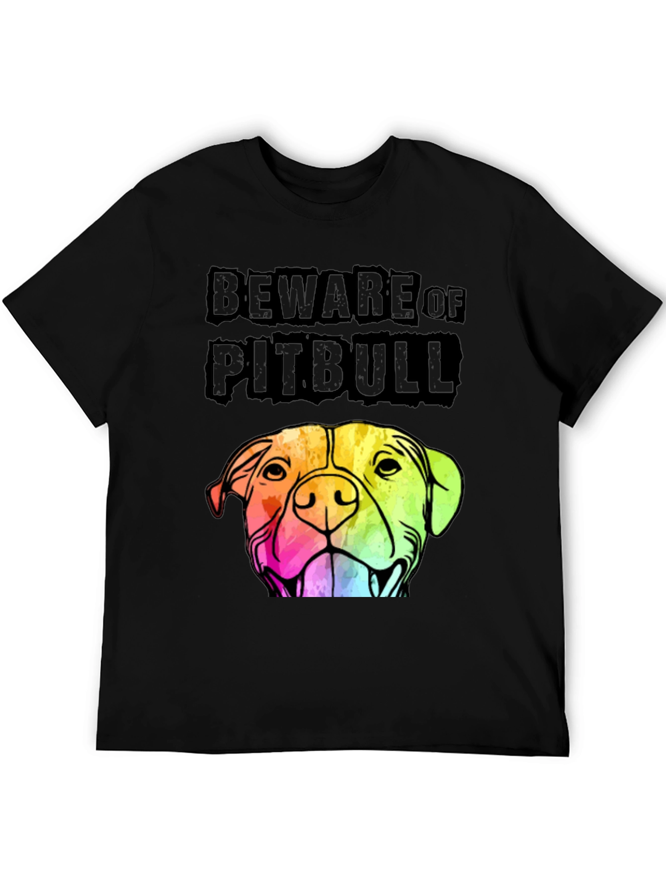 Beware of Pitbull Graphic Tee - Black