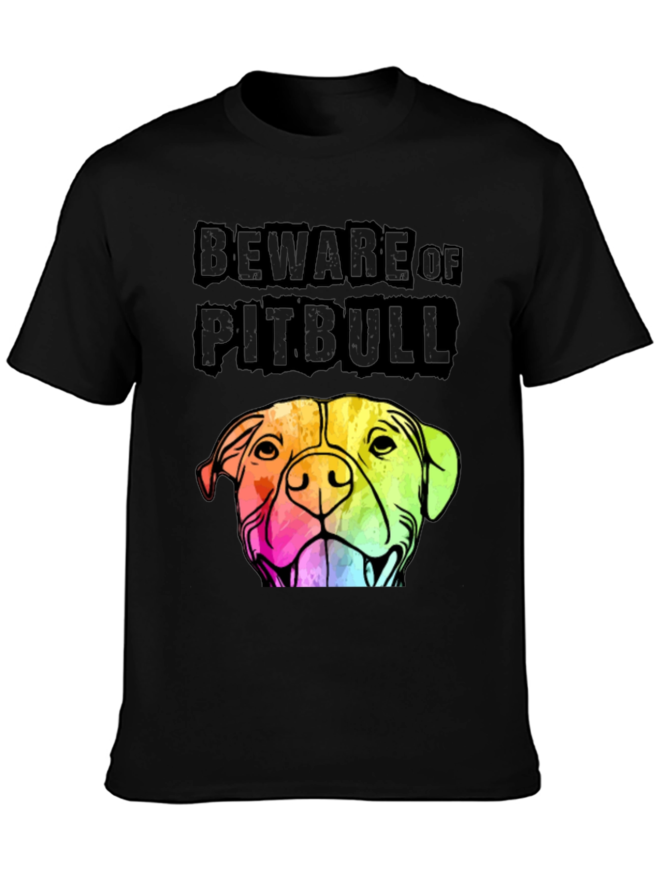 Beware of Pitbull Graphic Tee - Black