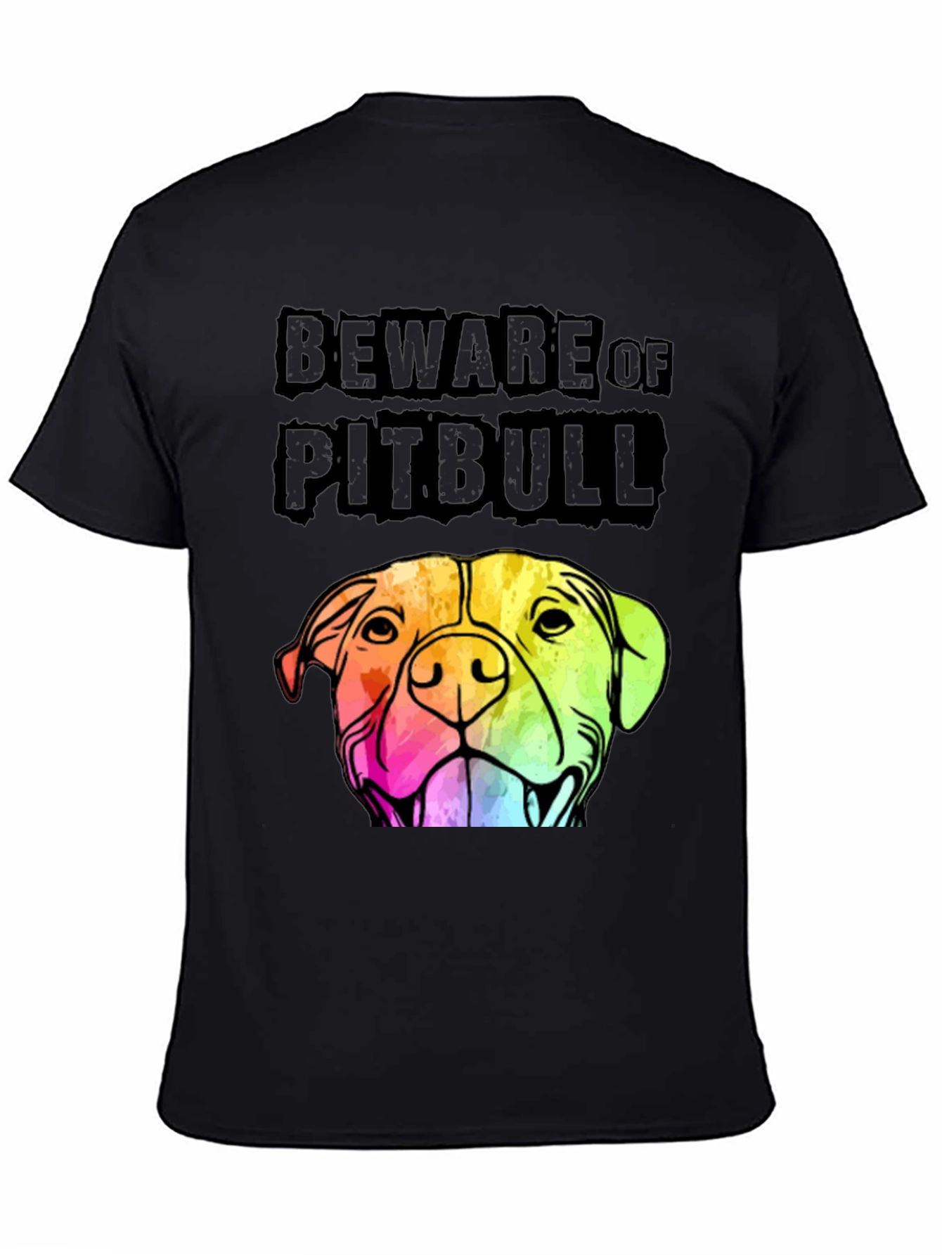 Beware of Pitbull Graphic Tee - Black