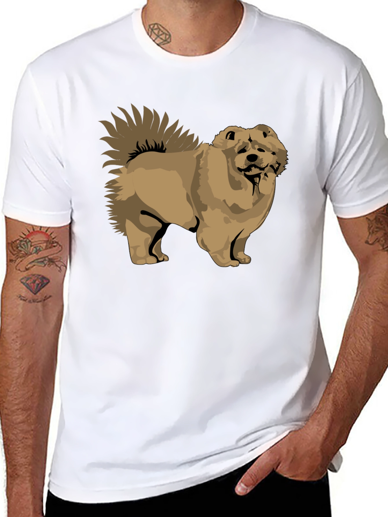 Chow Chow Dog Graphic Black T-Shirt