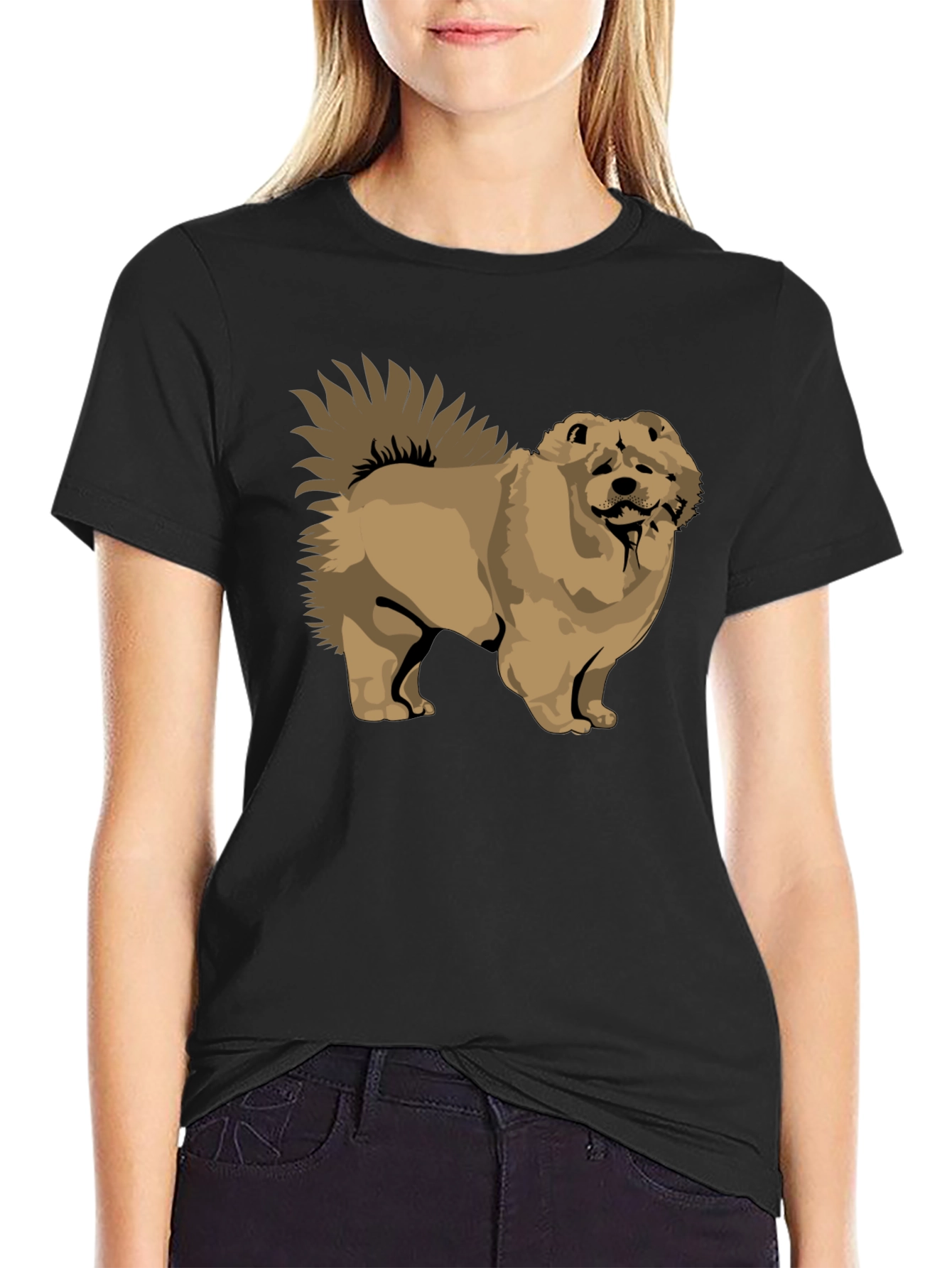 Chow Chow Dog Graphic Black T-Shirt