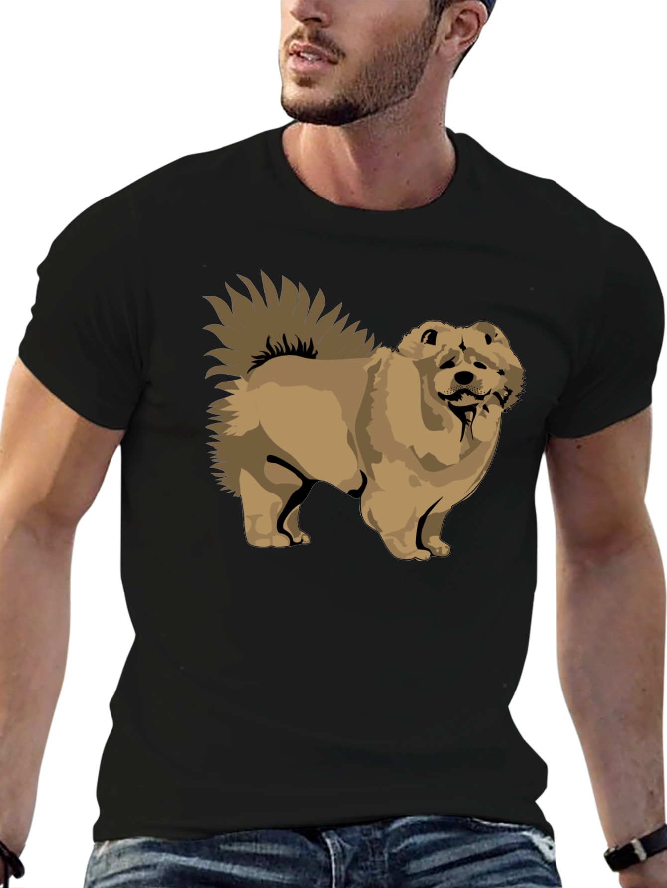 Chow Chow Dog Graphic Black T-Shirt