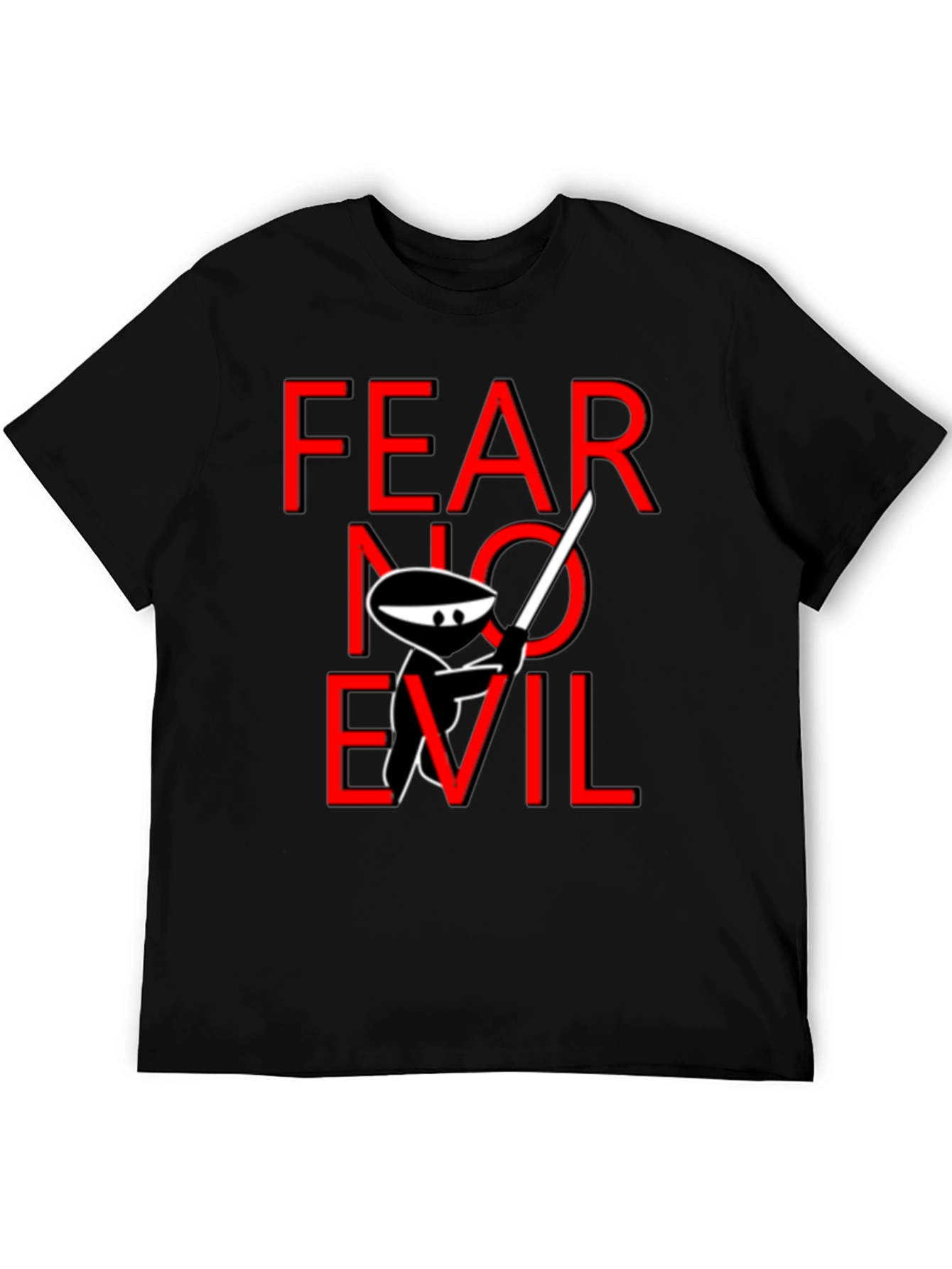 Fear No Evil Ninja T-Shirt - Black Cotton Tee