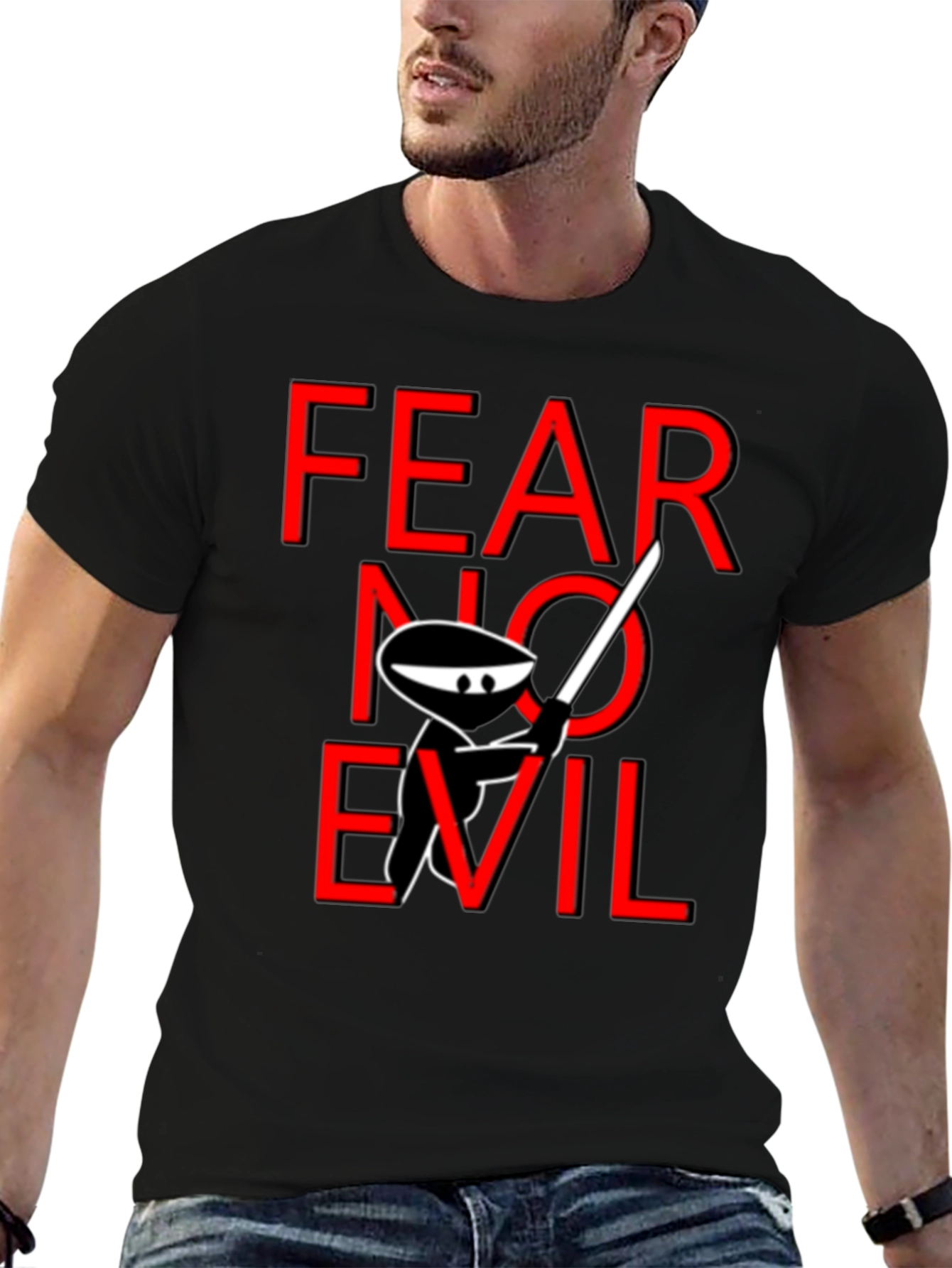 Fear No Evil Ninja T-Shirt - Black Cotton Tee