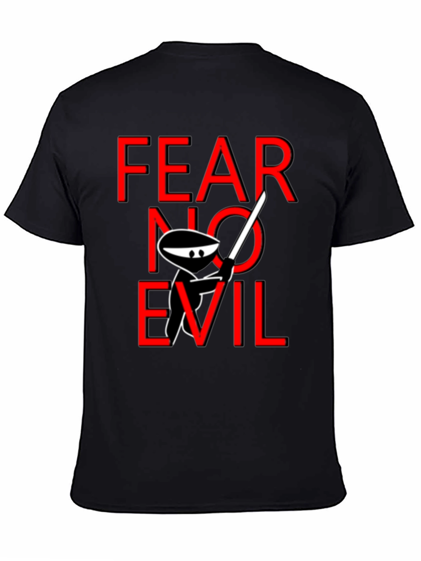 Fear No Evil Ninja T-Shirt - Black Cotton Tee