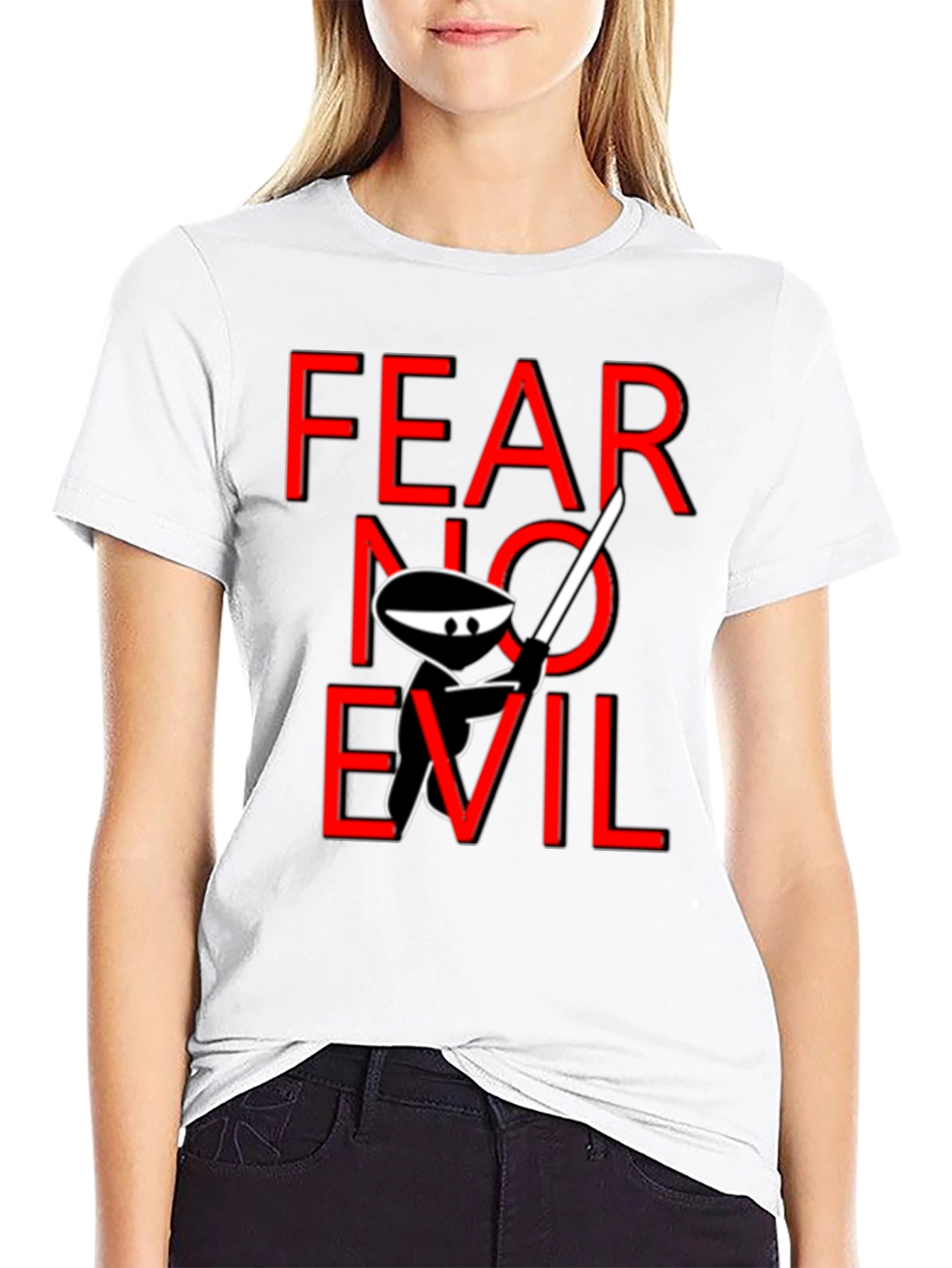 Fear No Evil Ninja T-Shirt - Black Cotton Tee