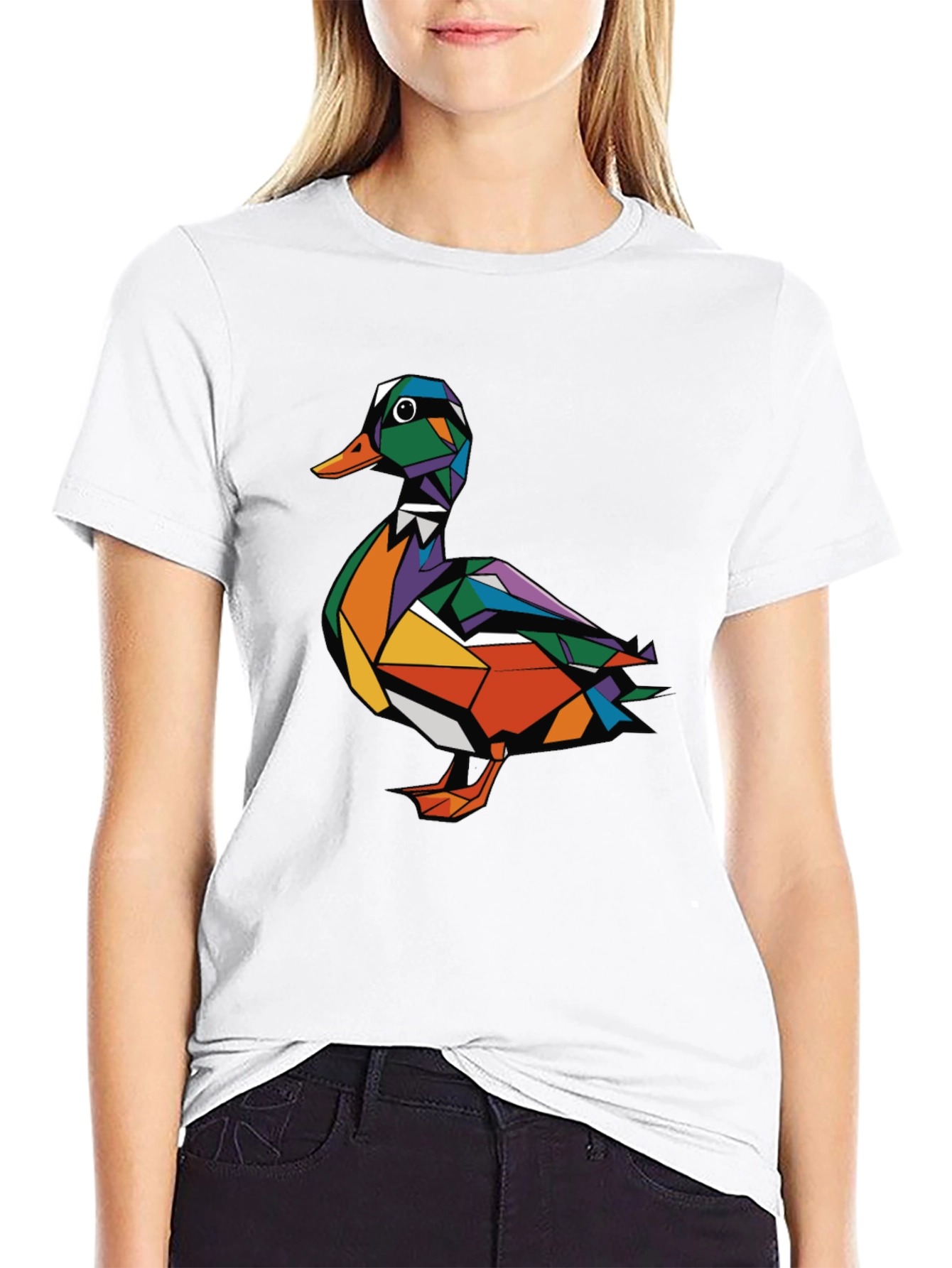 Geometric Duck Graphic Tee - Modern Style