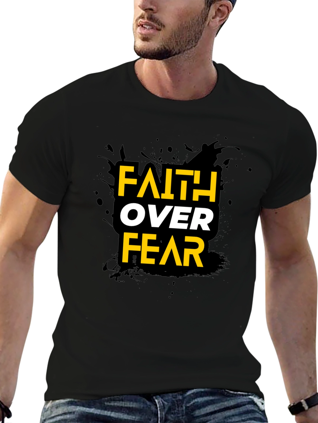 Faith Over Fear Graphic Black T-Shirt