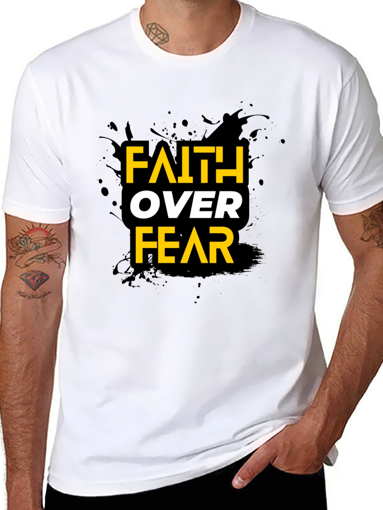 Faith Over Fear Graphic Black T-Shirt