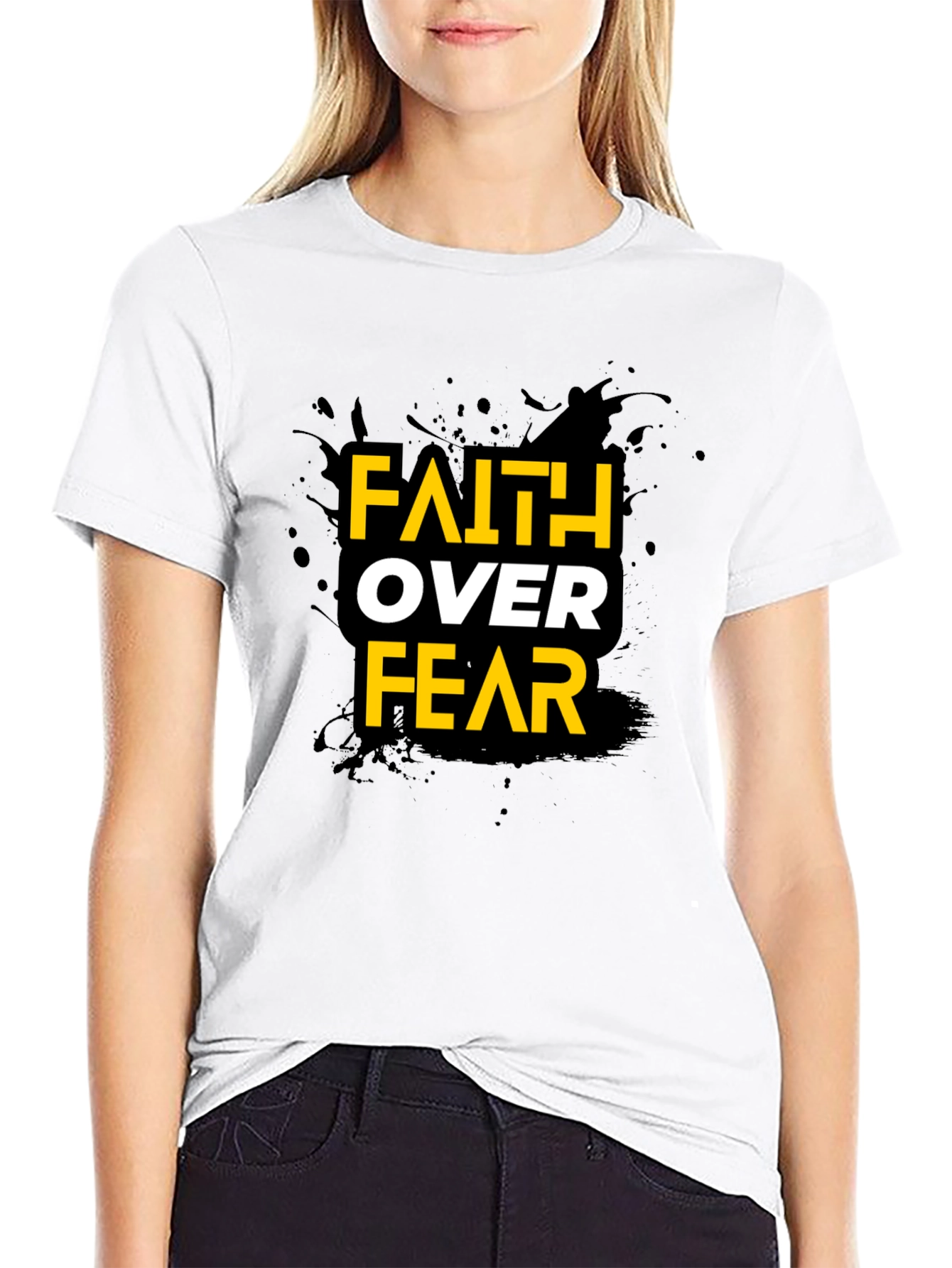 Faith Over Fear Graphic Black T-Shirt