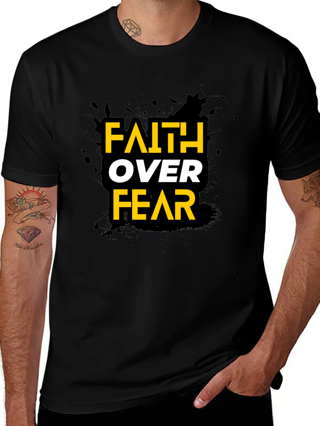 Faith Over Fear Graphic Black T-Shirt