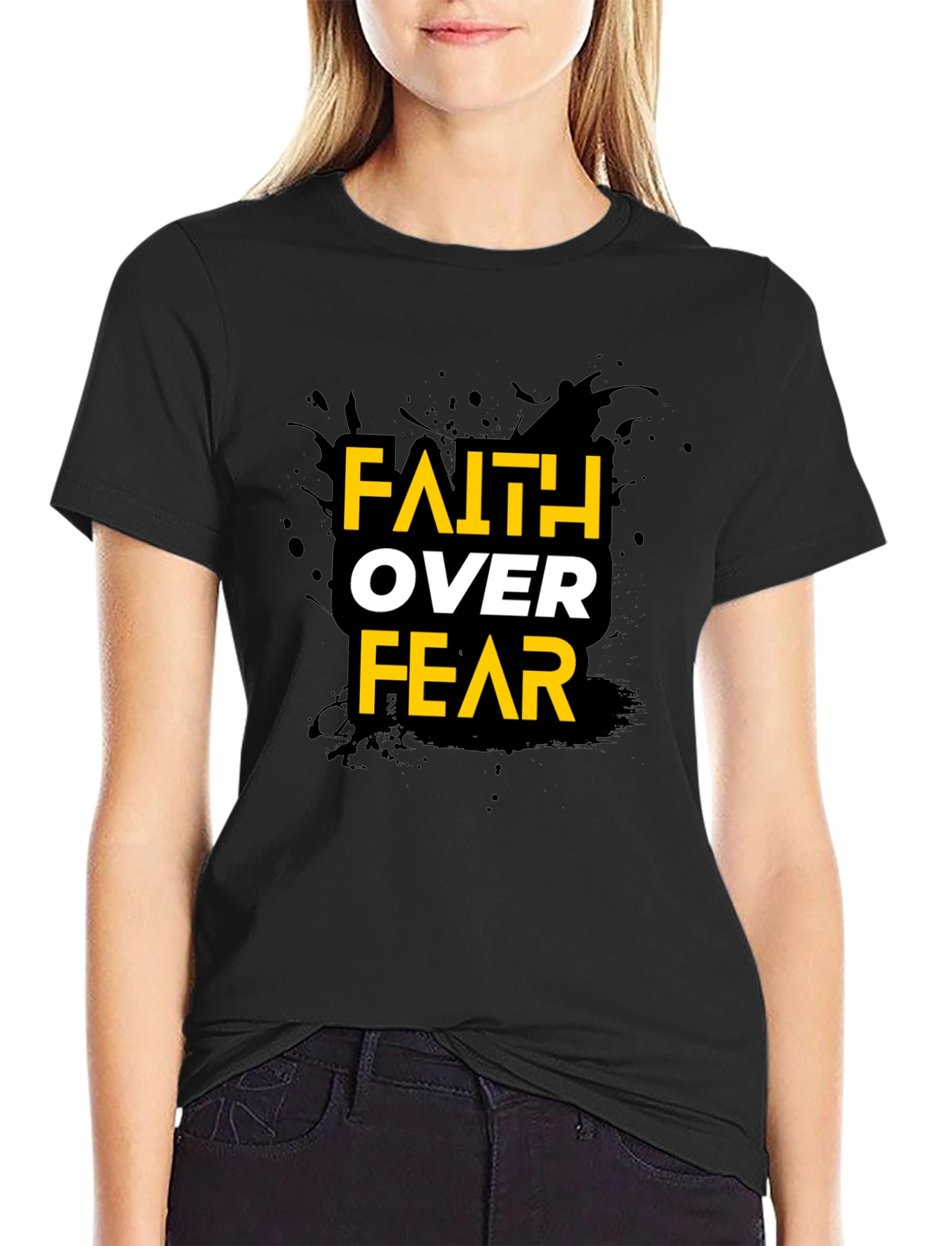 Faith Over Fear Graphic Black T-Shirt