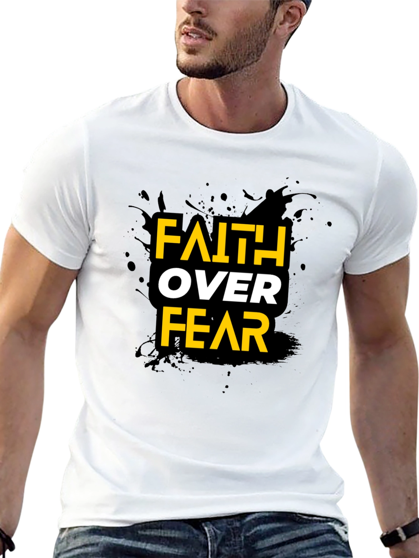 Faith Over Fear Graphic Black T-Shirt