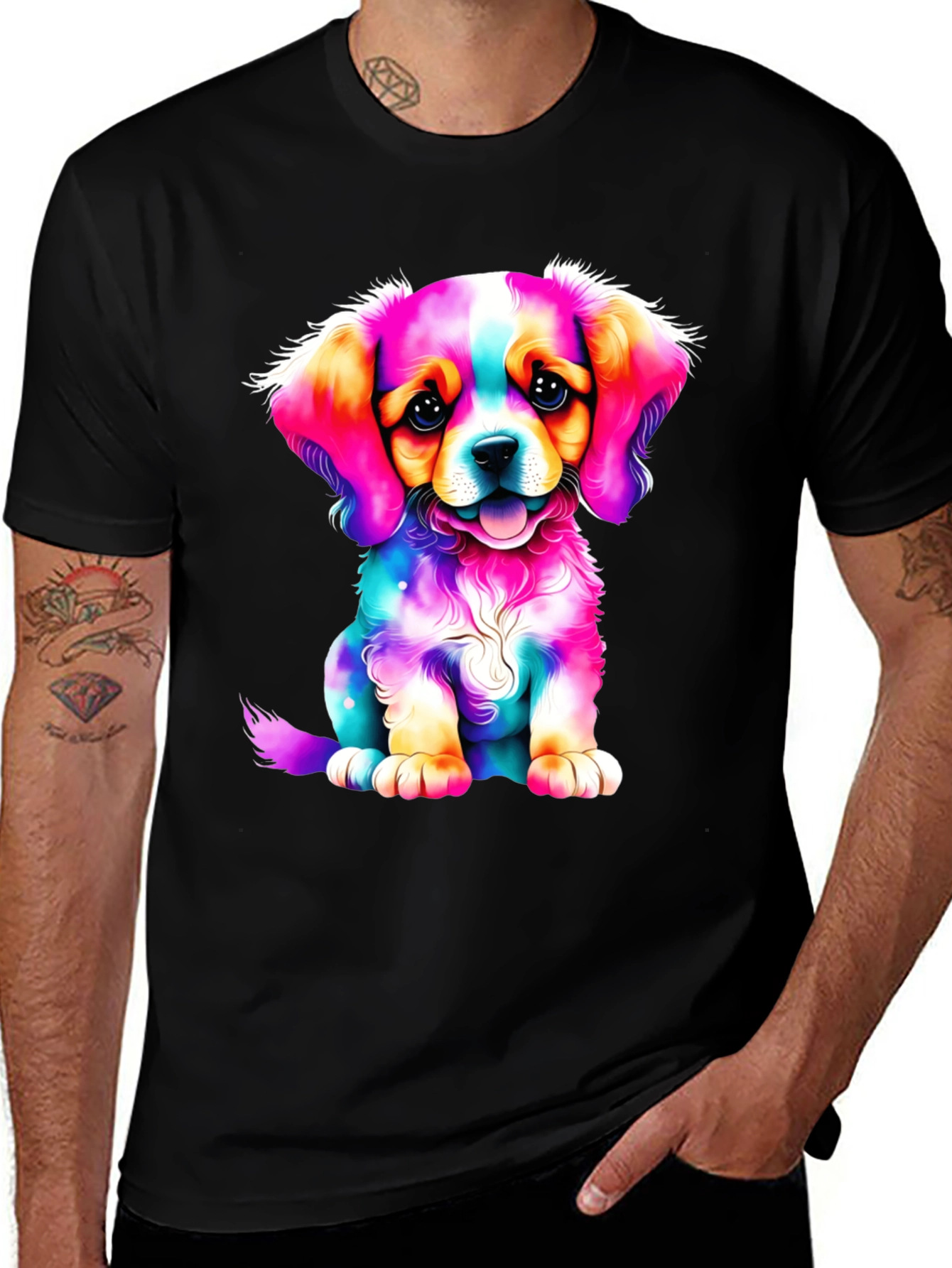 Colorful Puppy Graphic Tee