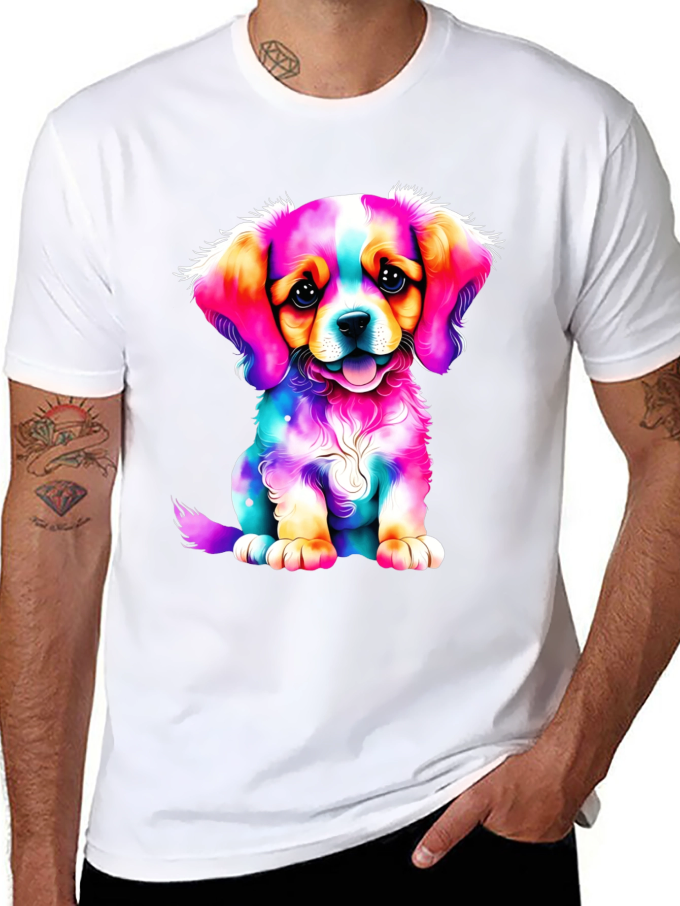 Colorful Puppy Graphic Tee