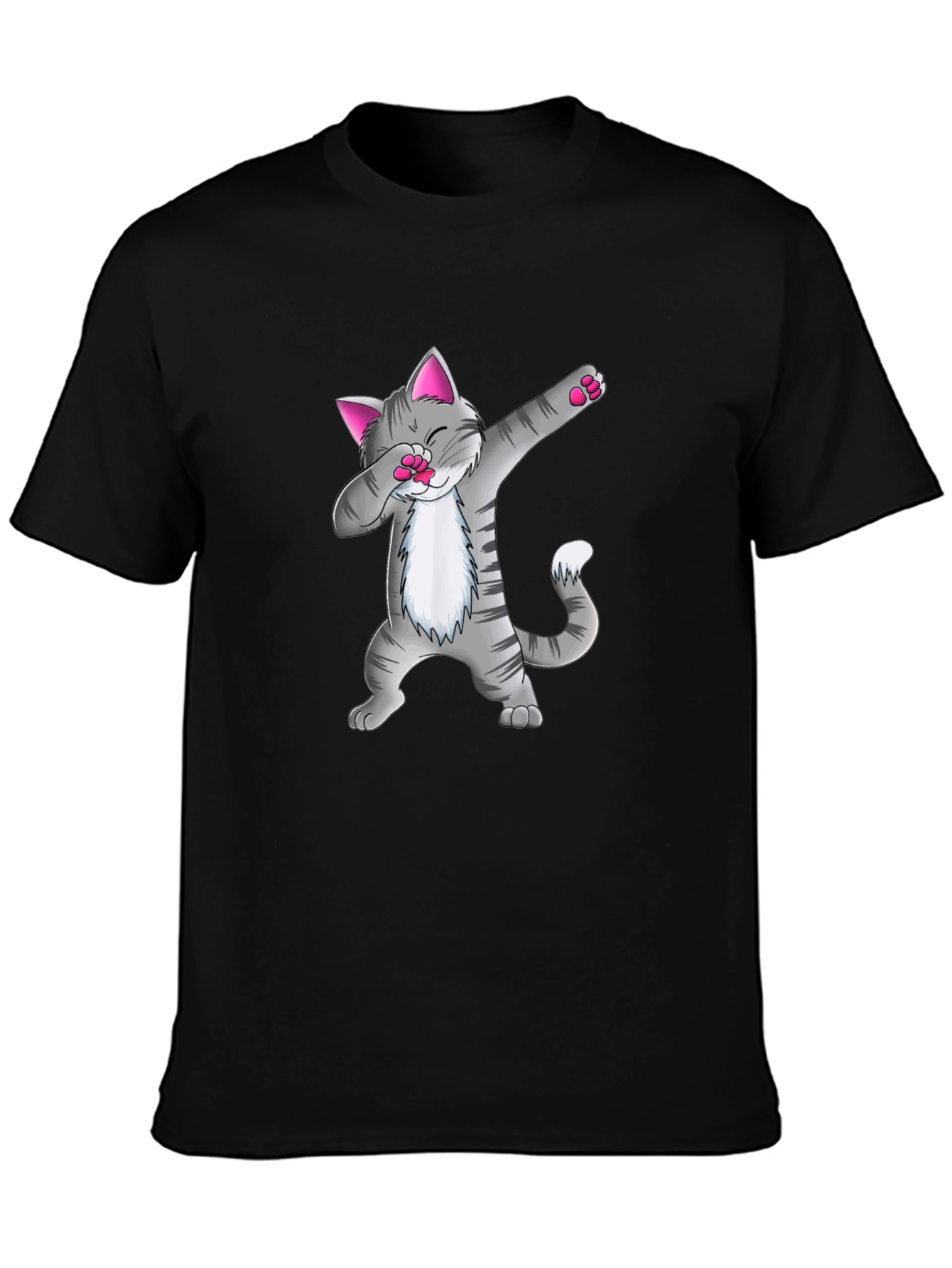Dabbing Cat Graphic Tee - Black