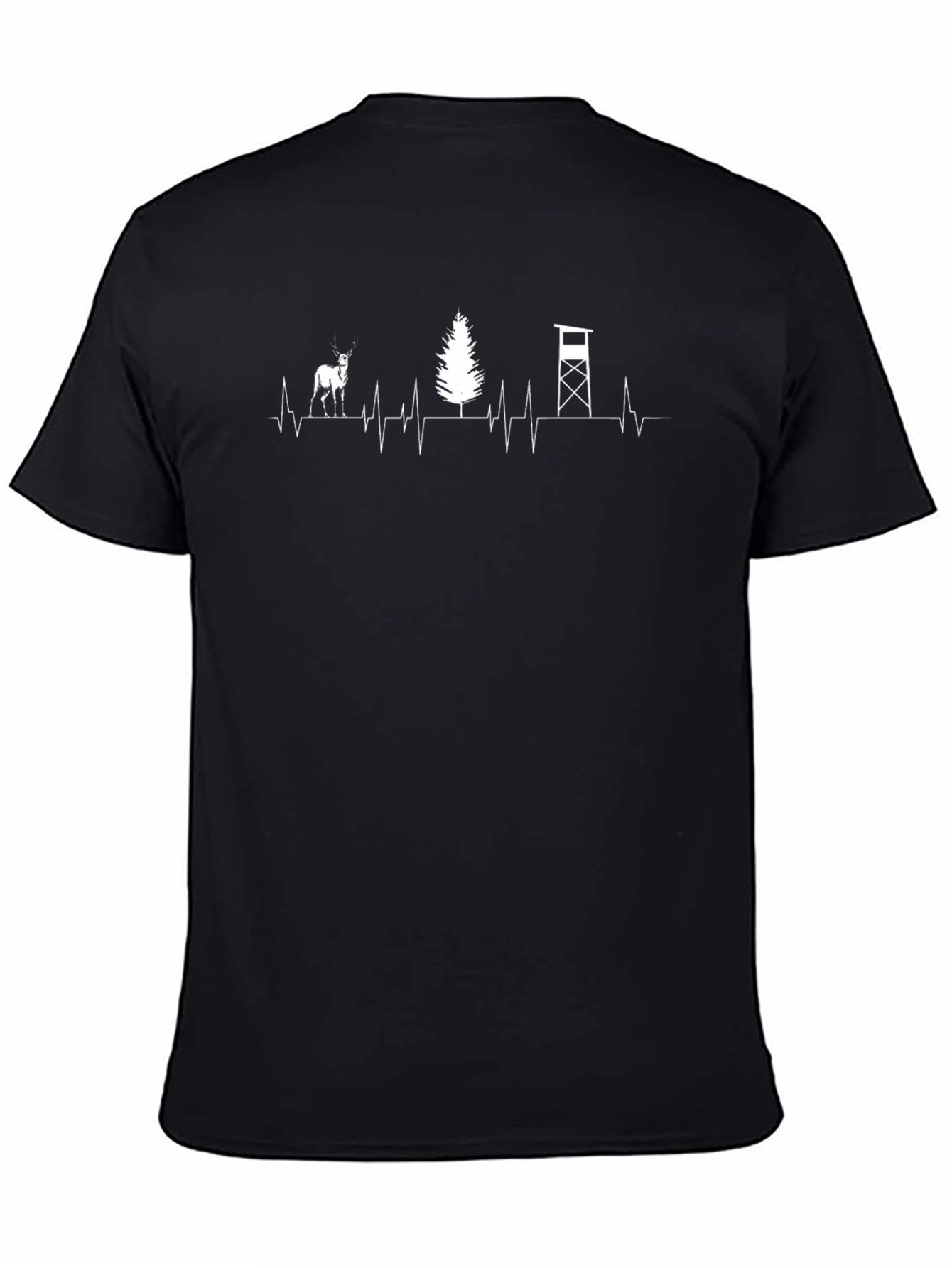 Hunting Heartbeat T-Shirt - Deer Tree and Stand Design
