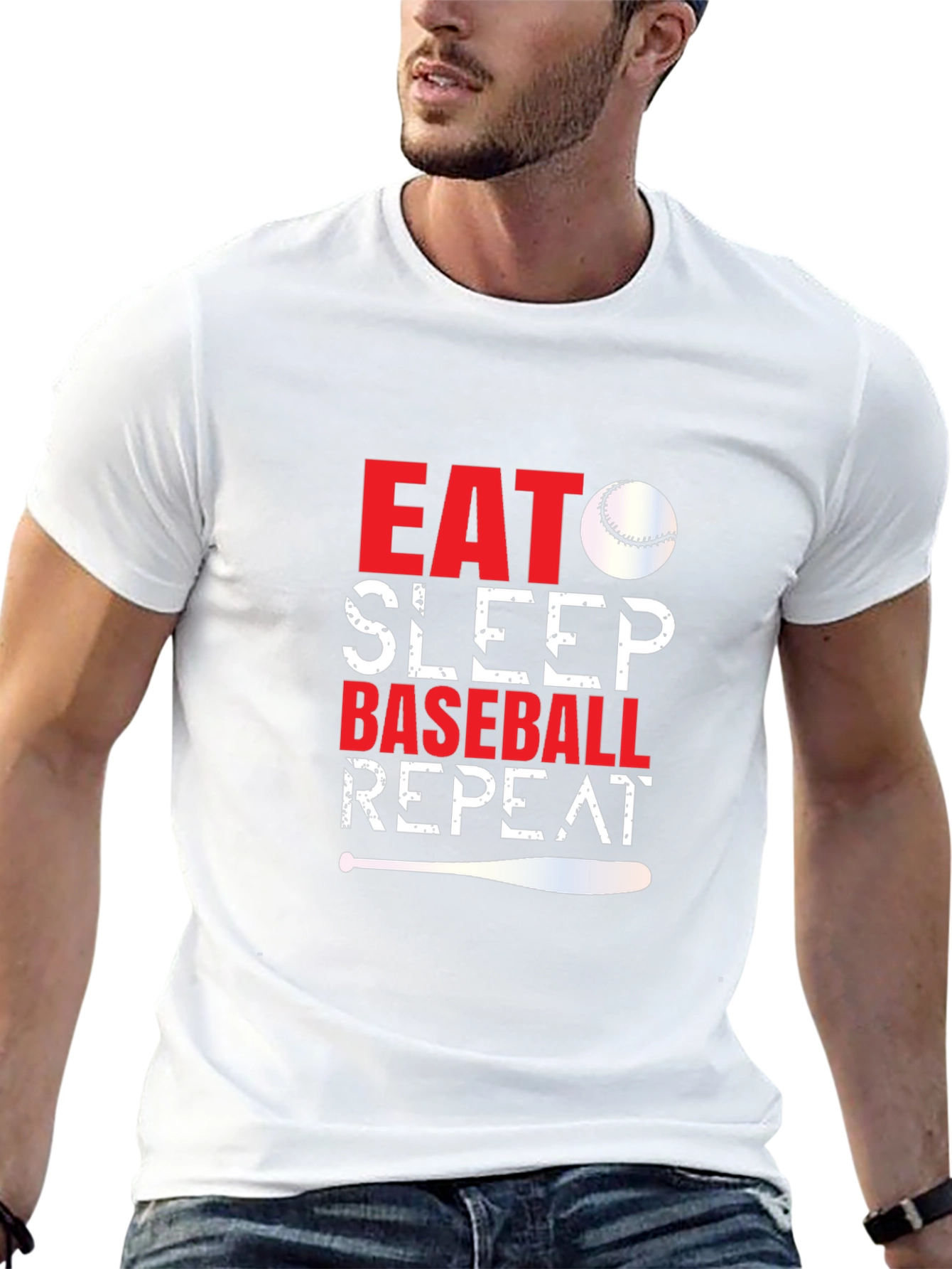 Eat Sleep Baseball Repeat Graphic Tee