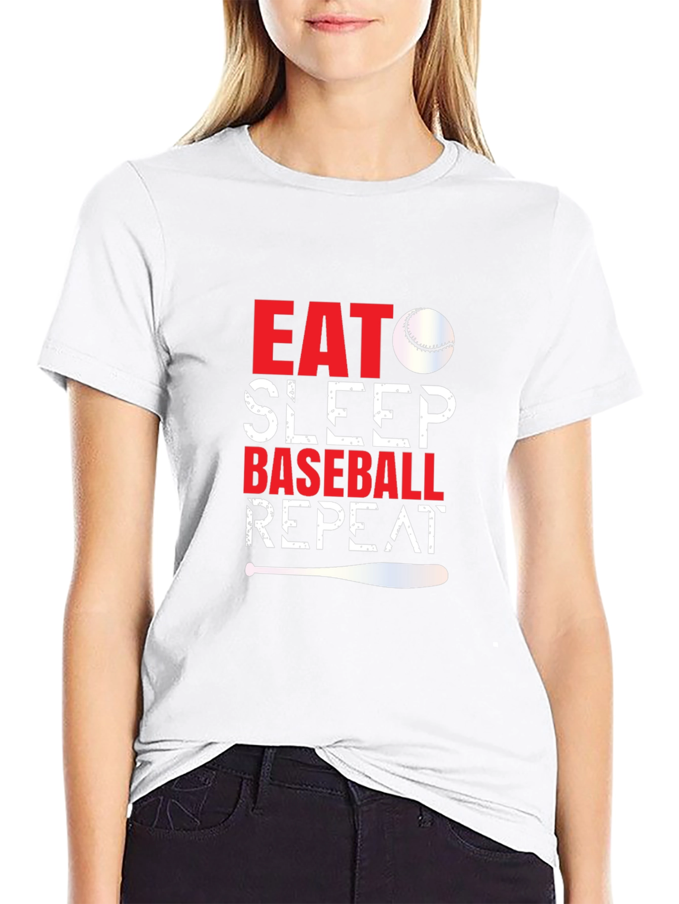 Eat Sleep Baseball Repeat Graphic Tee
