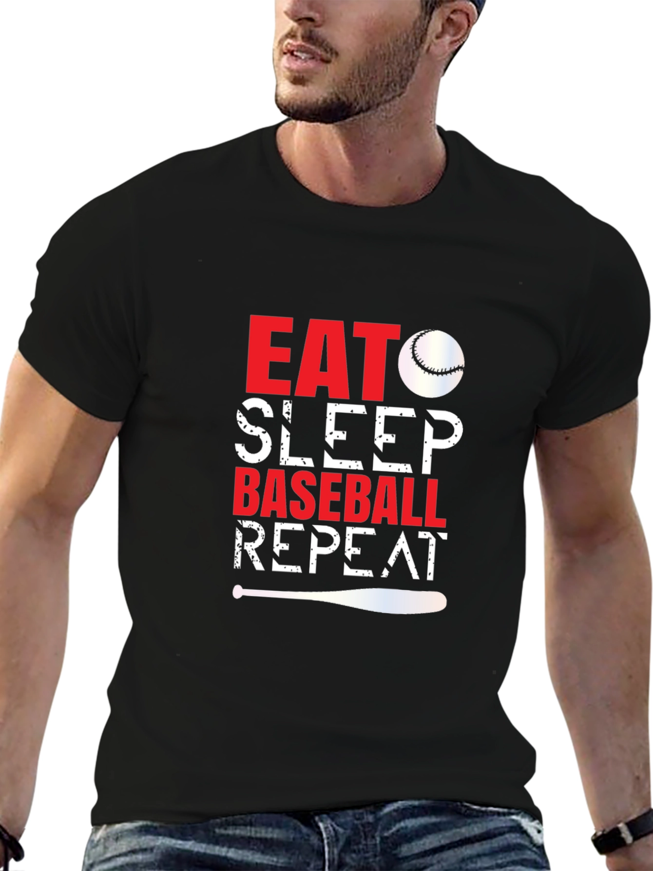 Eat Sleep Baseball Repeat Graphic Tee
