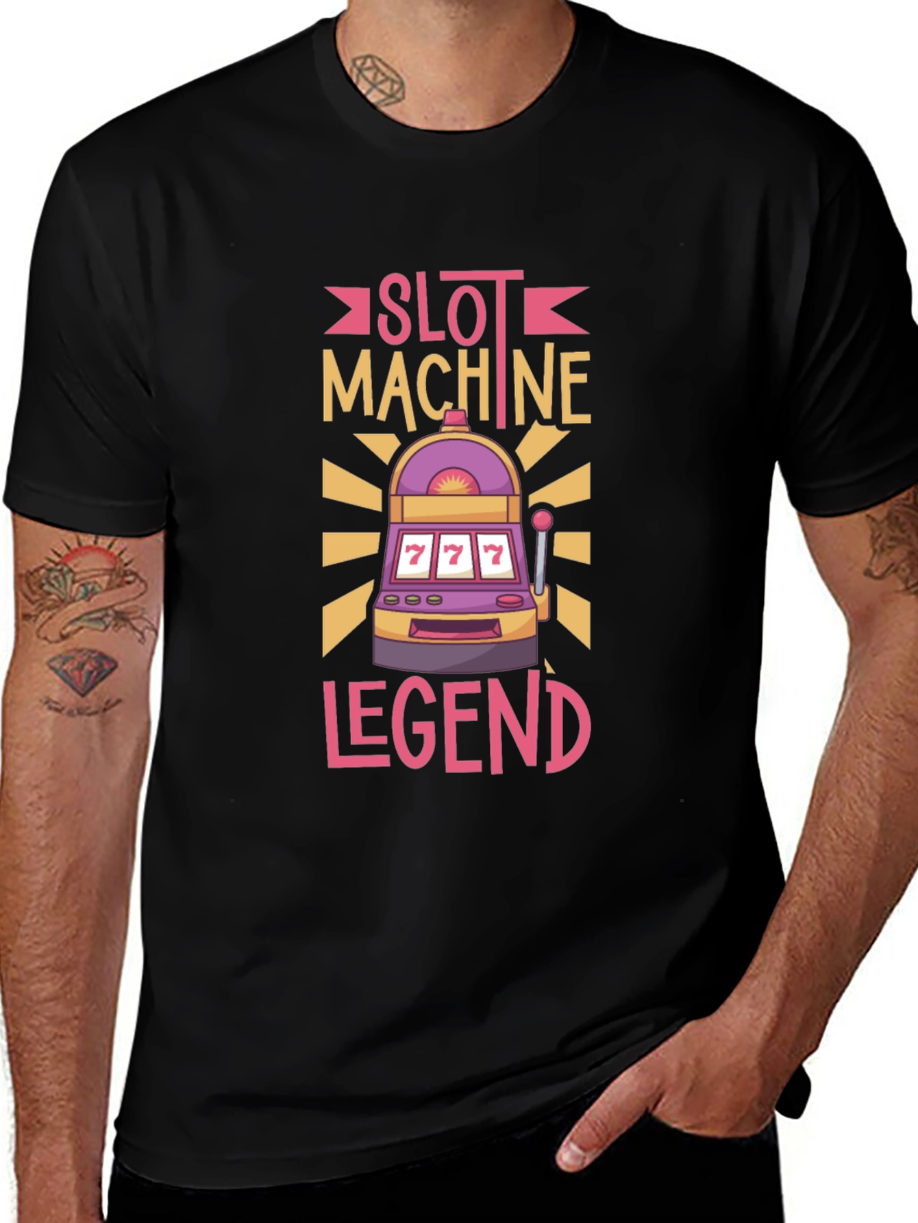 Slot Machine Legend Graphic Tee - Lucky 7s