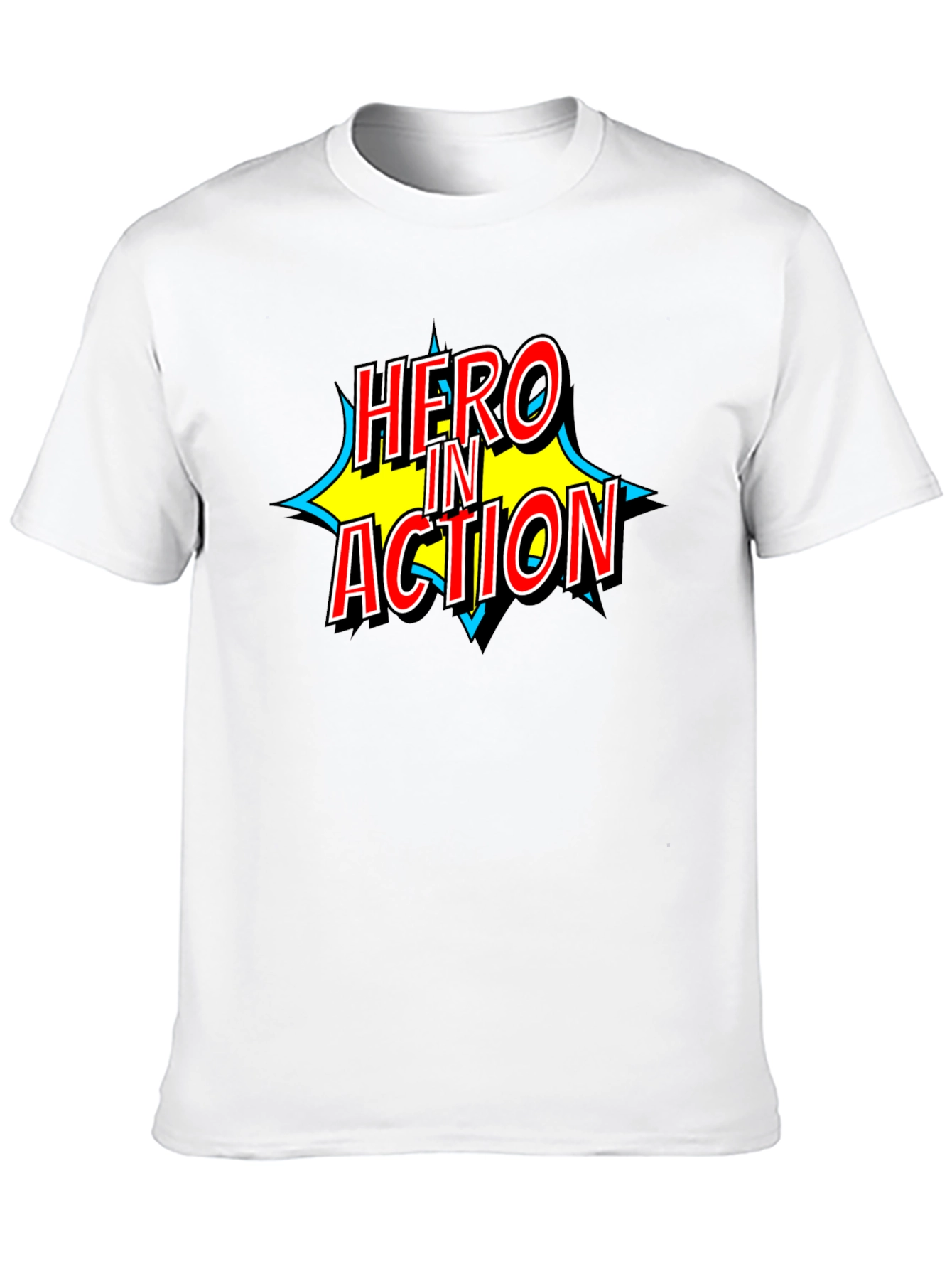 Hero in Action Comic Book Style Graphic T-Shirt