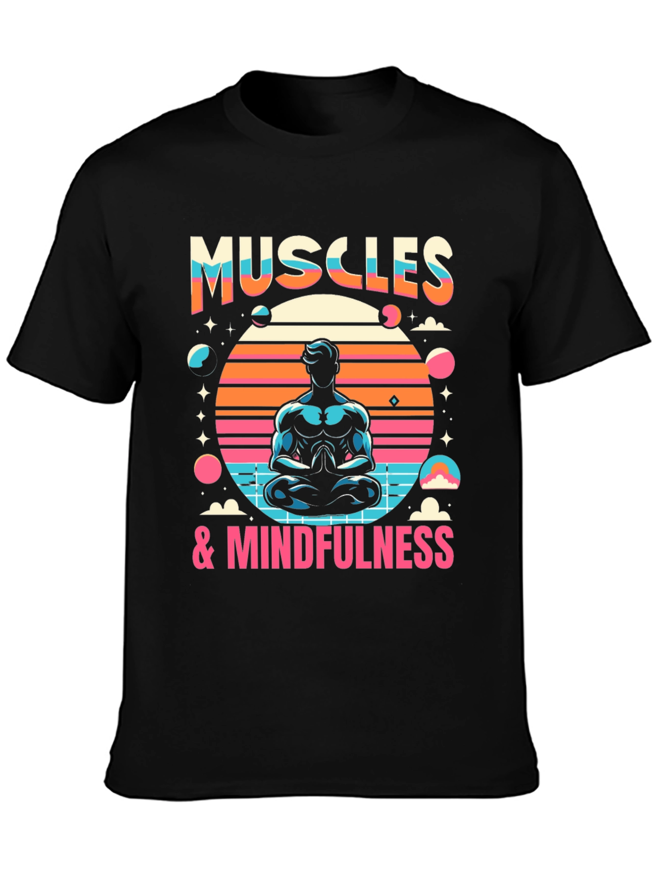 Muscles & Mindfulness T-Shirt - Fitness Meditation Tee