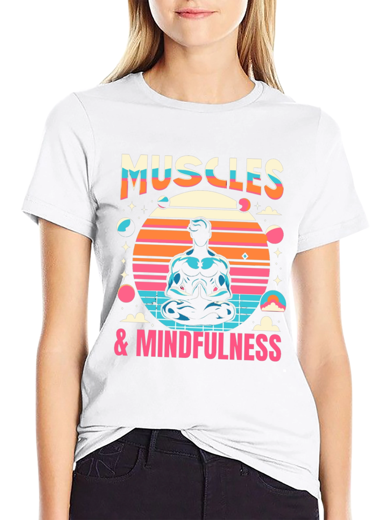 Muscles & Mindfulness T-Shirt - Fitness Meditation Tee