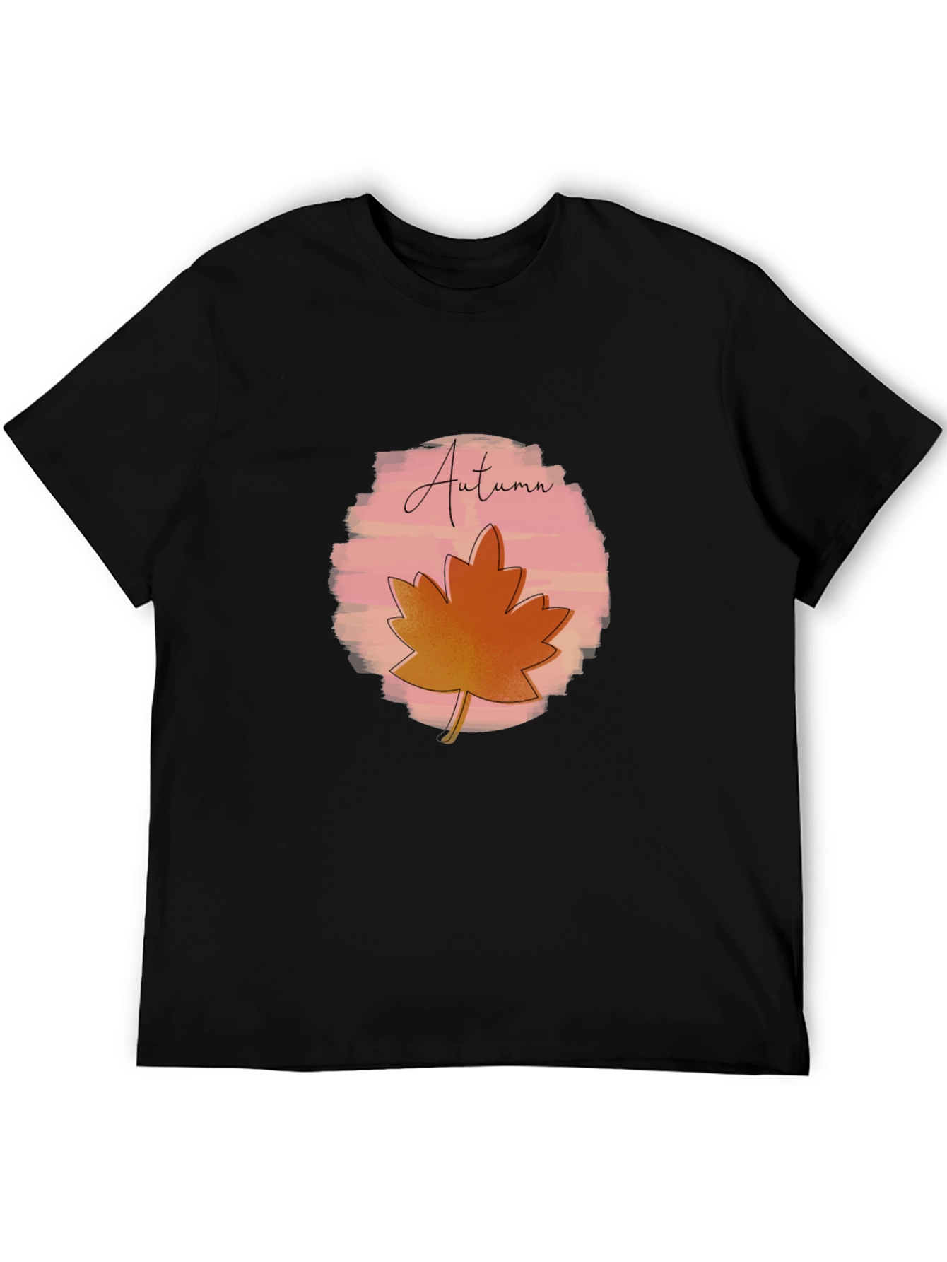 Autumn Leaf Graphic Black T-Shirt