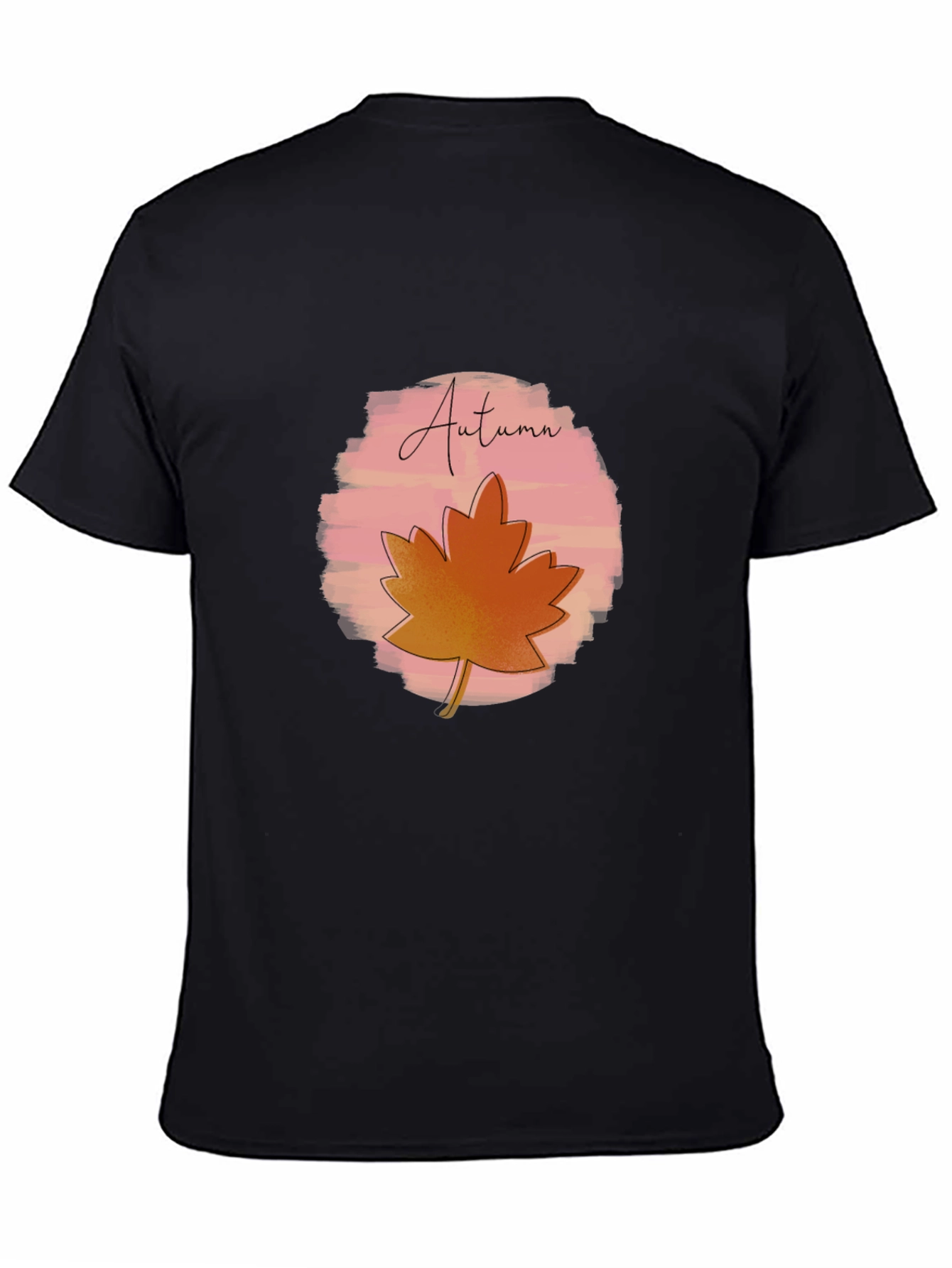 Autumn Leaf Graphic Black T-Shirt