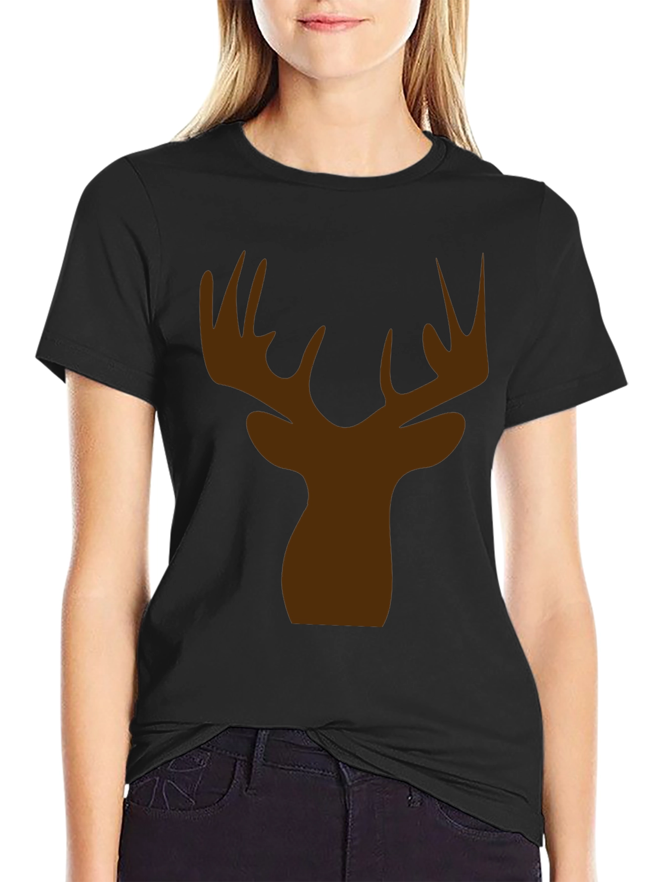 Mens Black Deer Silhouette T-Shirt