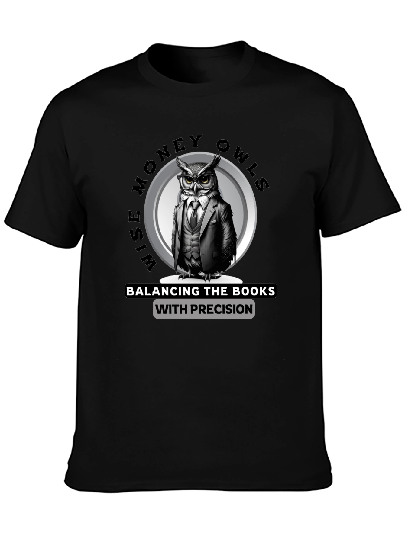 Wise Money Owls T-Shirt - Balancing Books With Precision