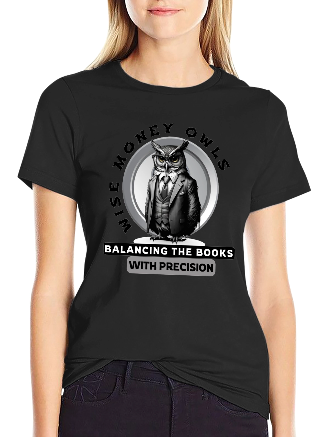 Wise Money Owls T-Shirt - Balancing Books With Precision