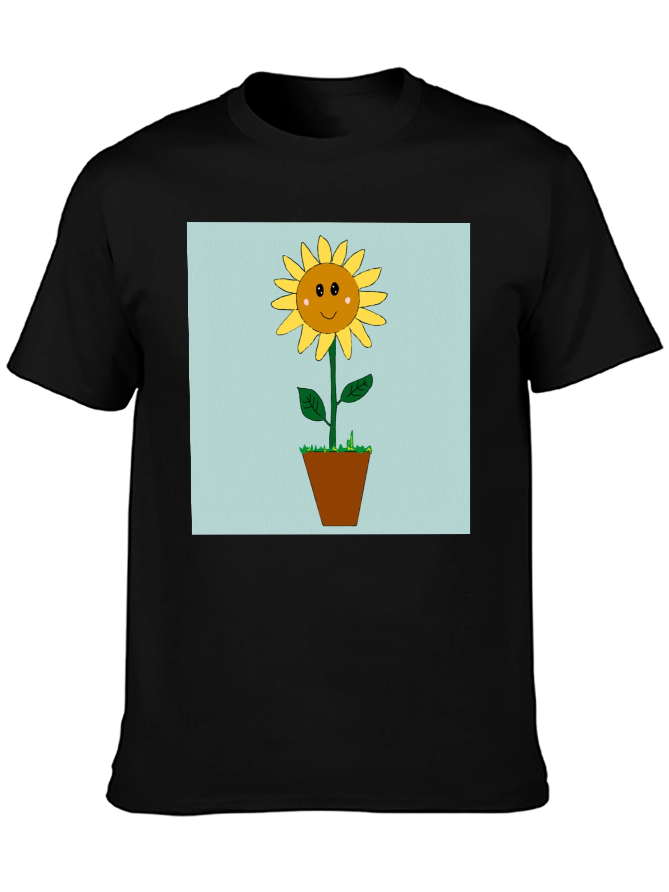 Sunflower Graphic Tee - Black Cotton Blend