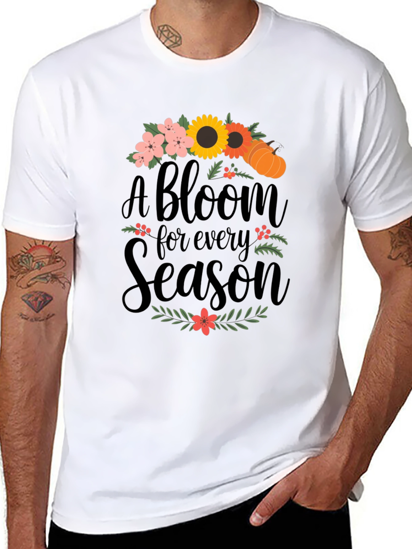 A Bloom For Every Season Black Graphic Tee