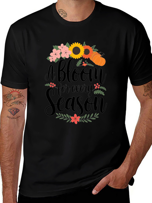 A Bloom For Every Season Black Graphic Tee