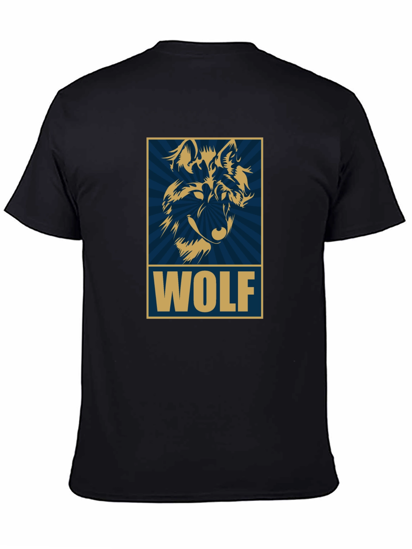Wolf Graphic Print T-Shirt - Black