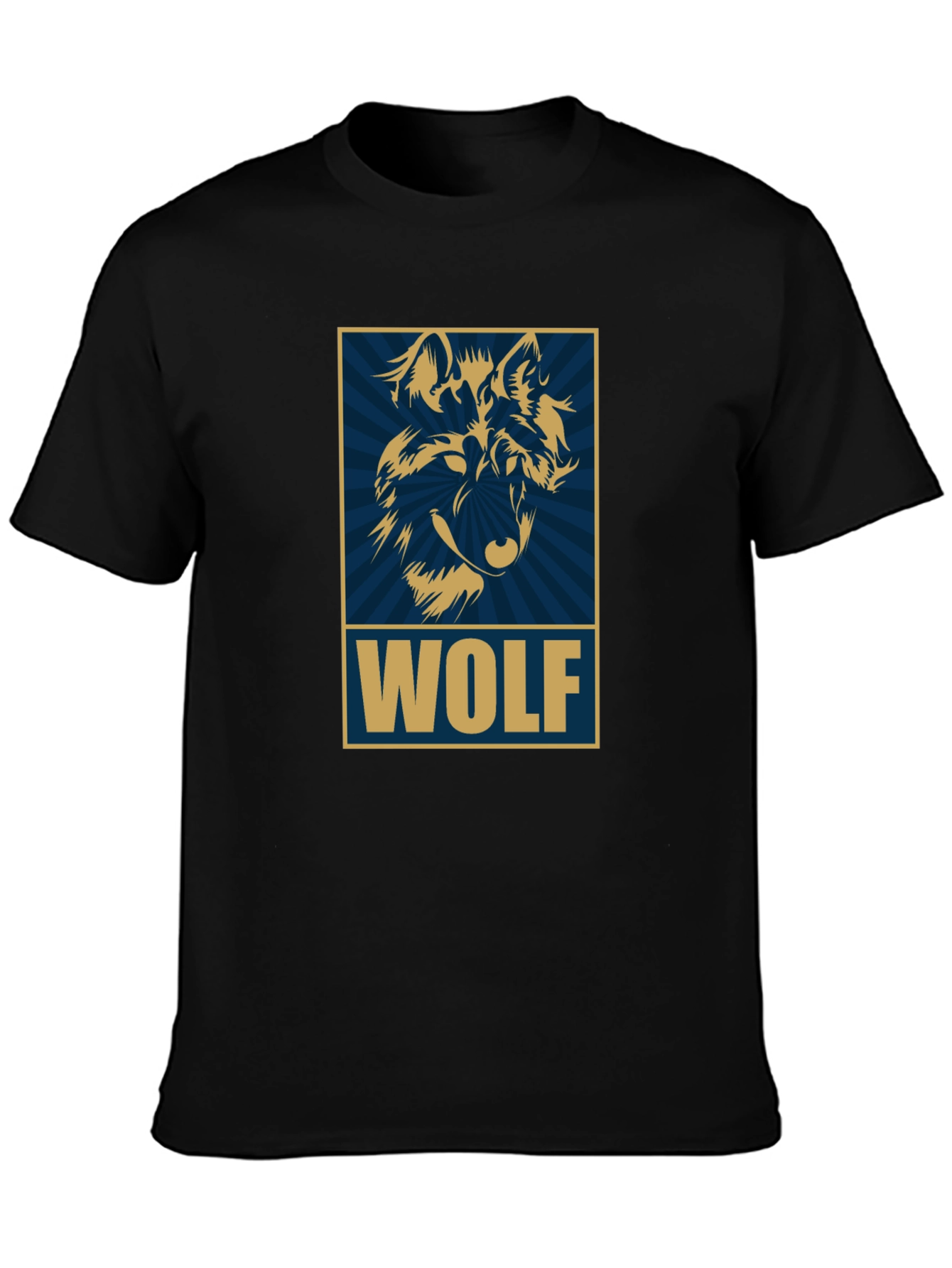 Wolf Graphic Print T-Shirt - Black