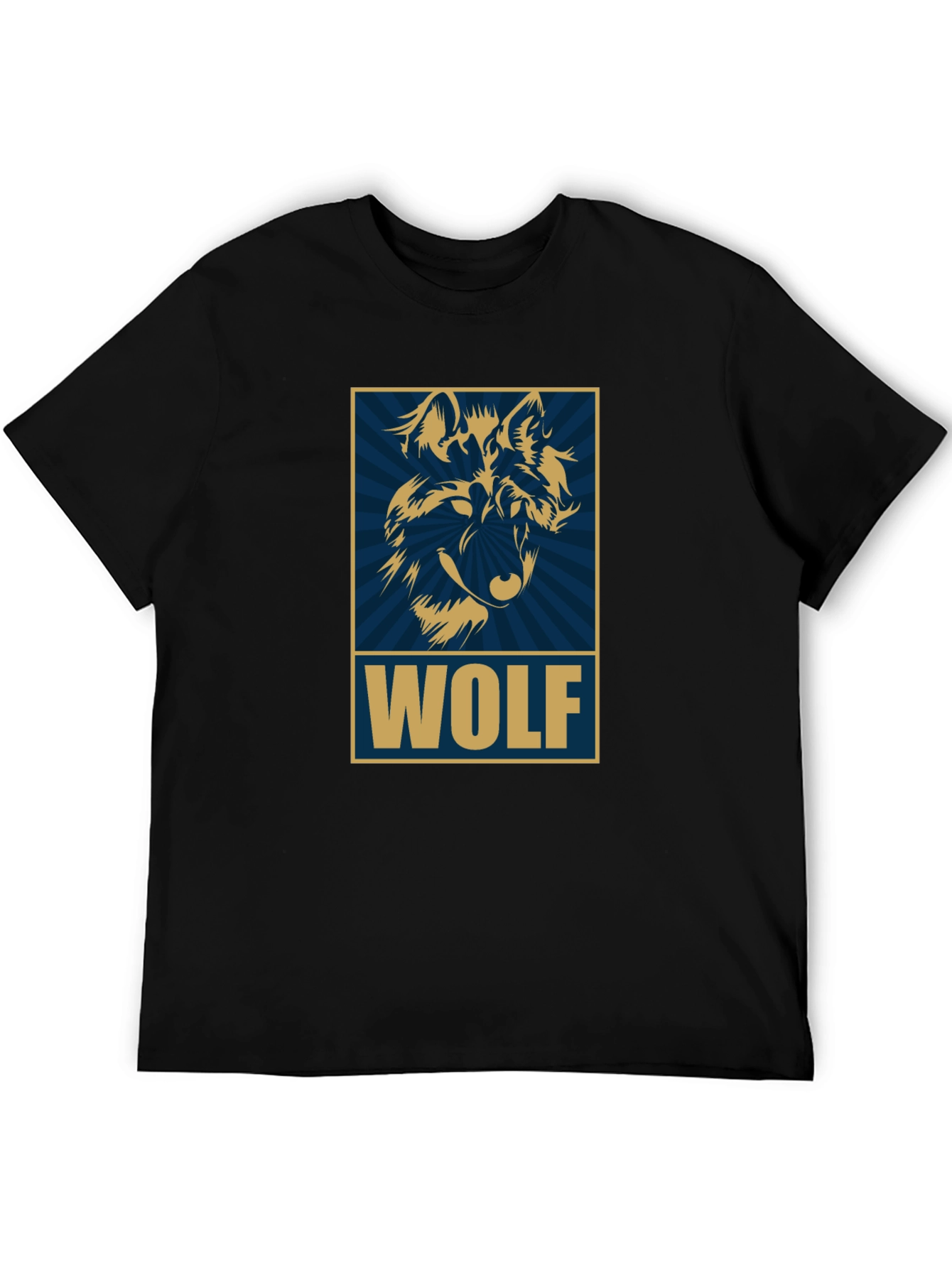 Wolf Graphic Print T-Shirt - Black