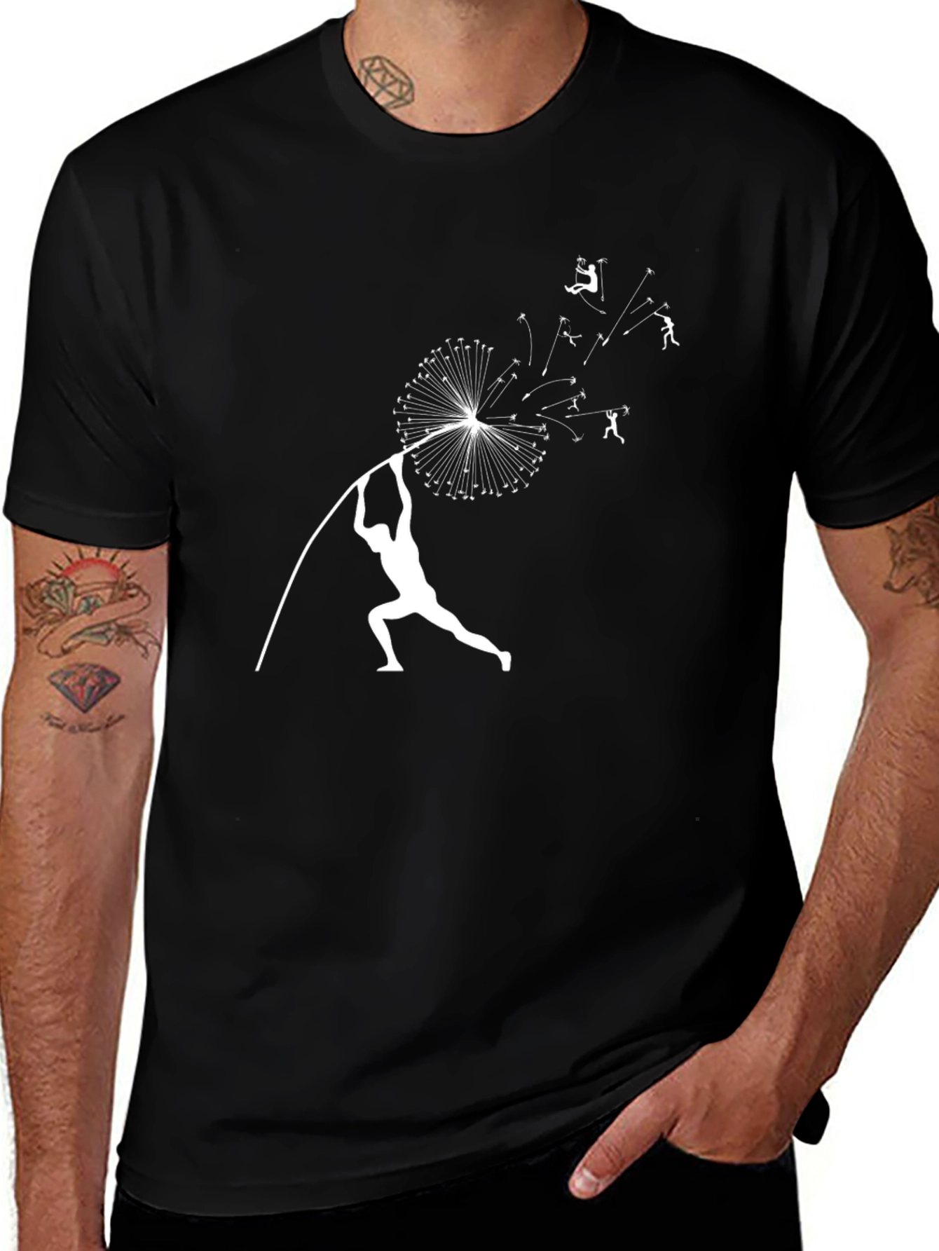 Dandelion Pole Vault Black T-Shirt